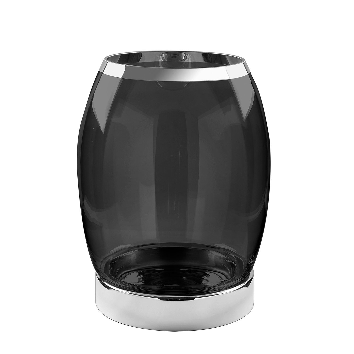 Fink Windlicht YORK Windlicht - H.29cm x D.22cm - silber/smoke - Eisen/Glas günstig online kaufen