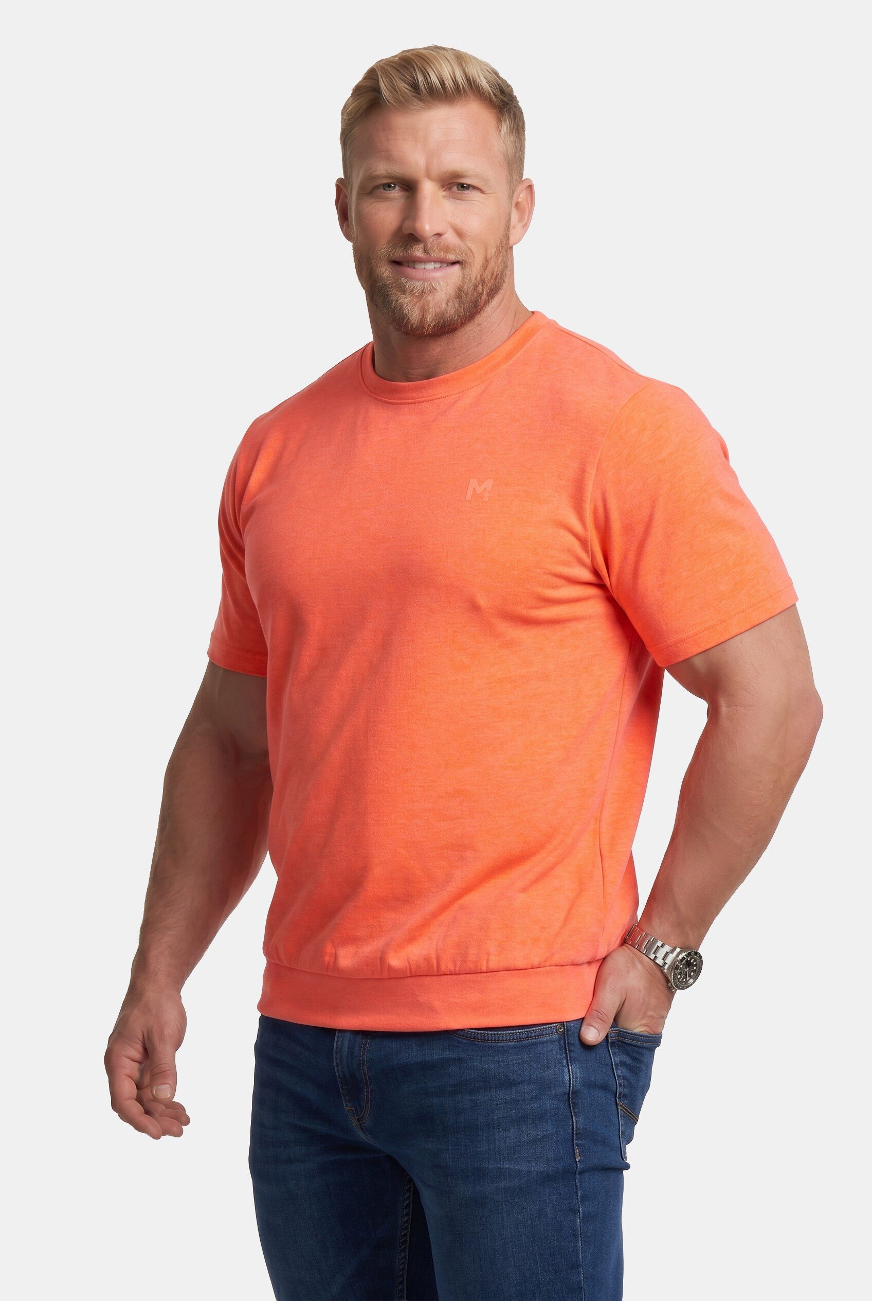Men Plus T-Shirt T-Shirts 2er-Pack Bauchfit Basic Halbarm