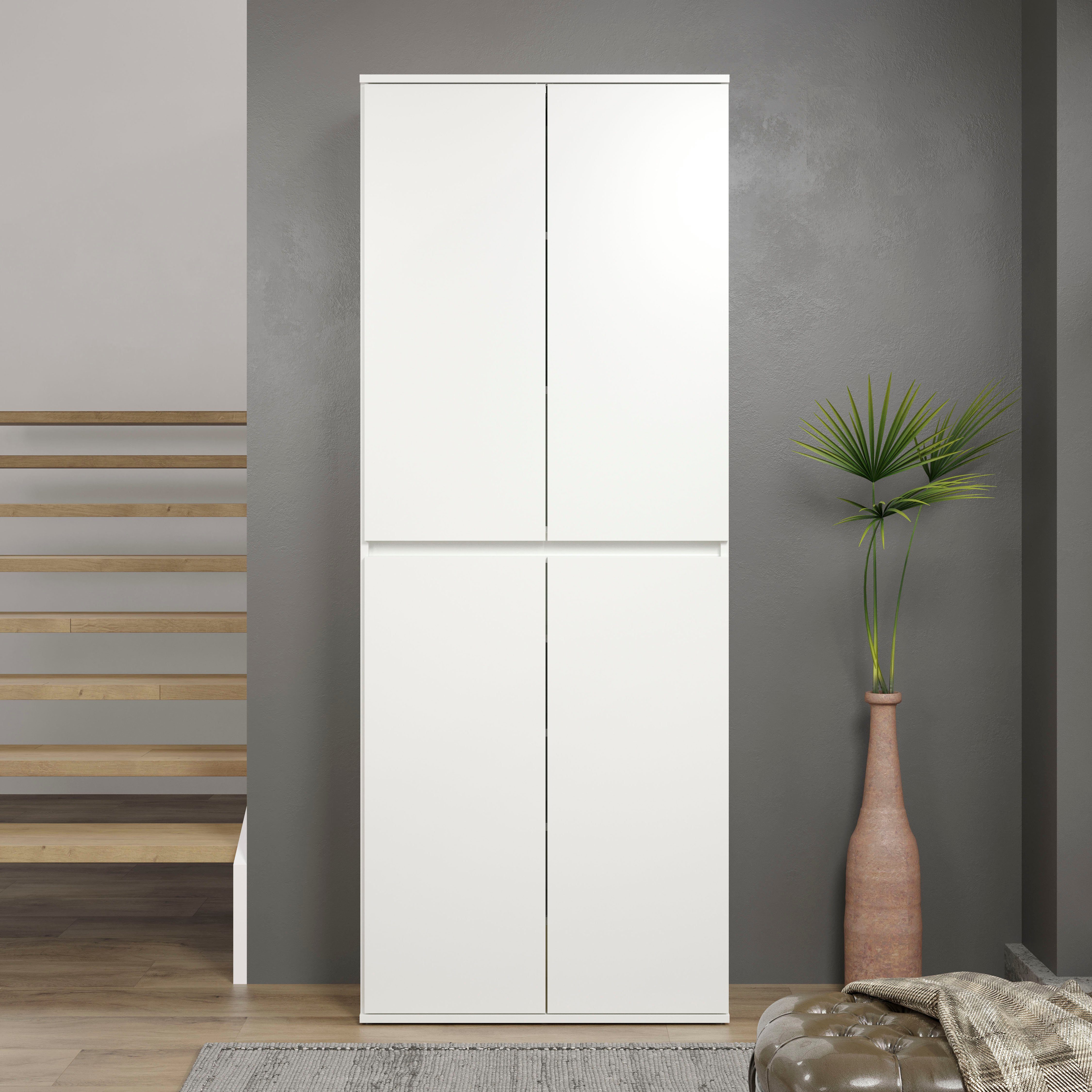 trendteam Mehrzweckschrank Nevada weiß, ca. ca.: 74/191/34cm B/H/T