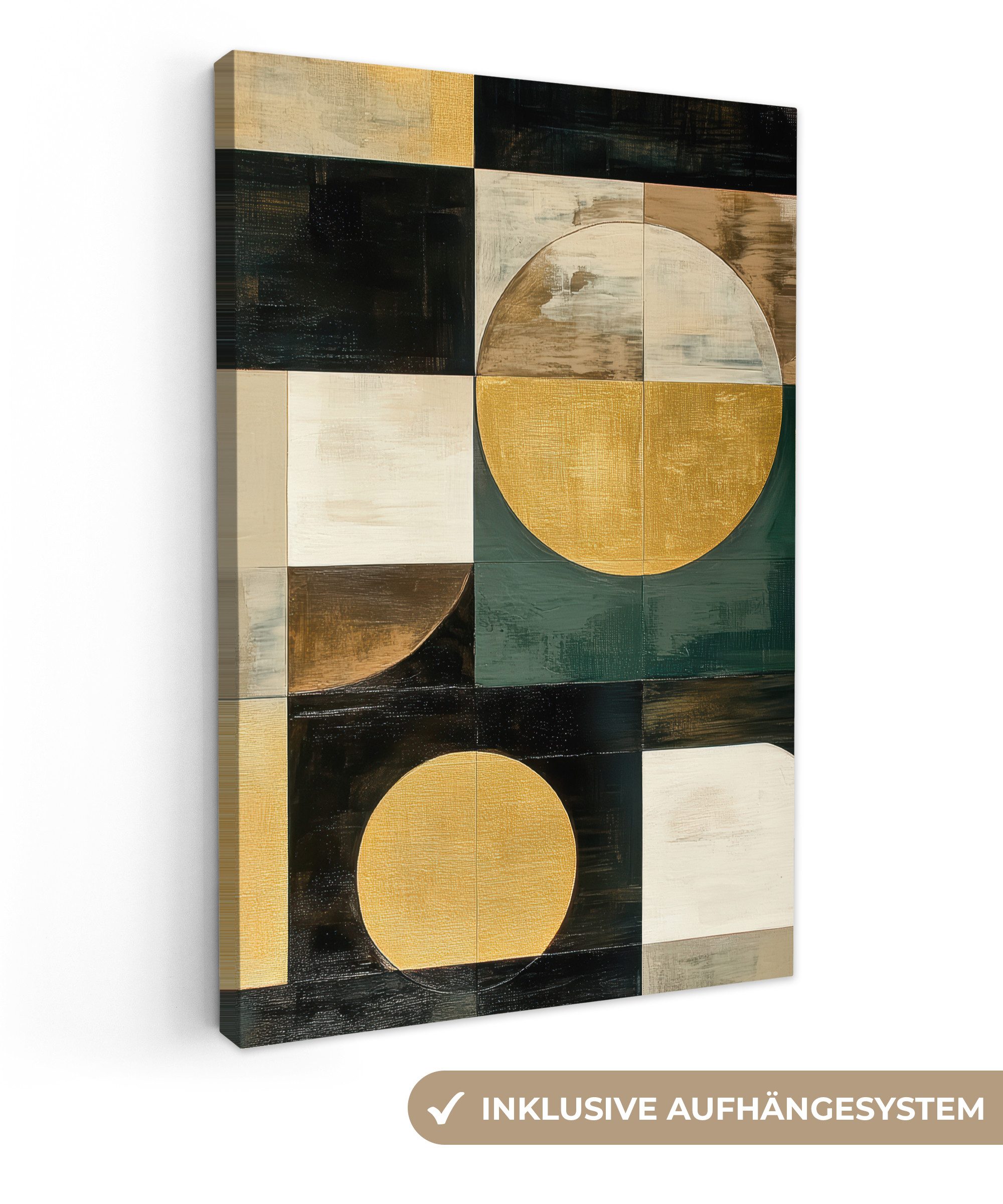 OneMillionCanvasses® Leinwandbild Abstrakt - Gold - Bronze - Formen - Geome günstig online kaufen