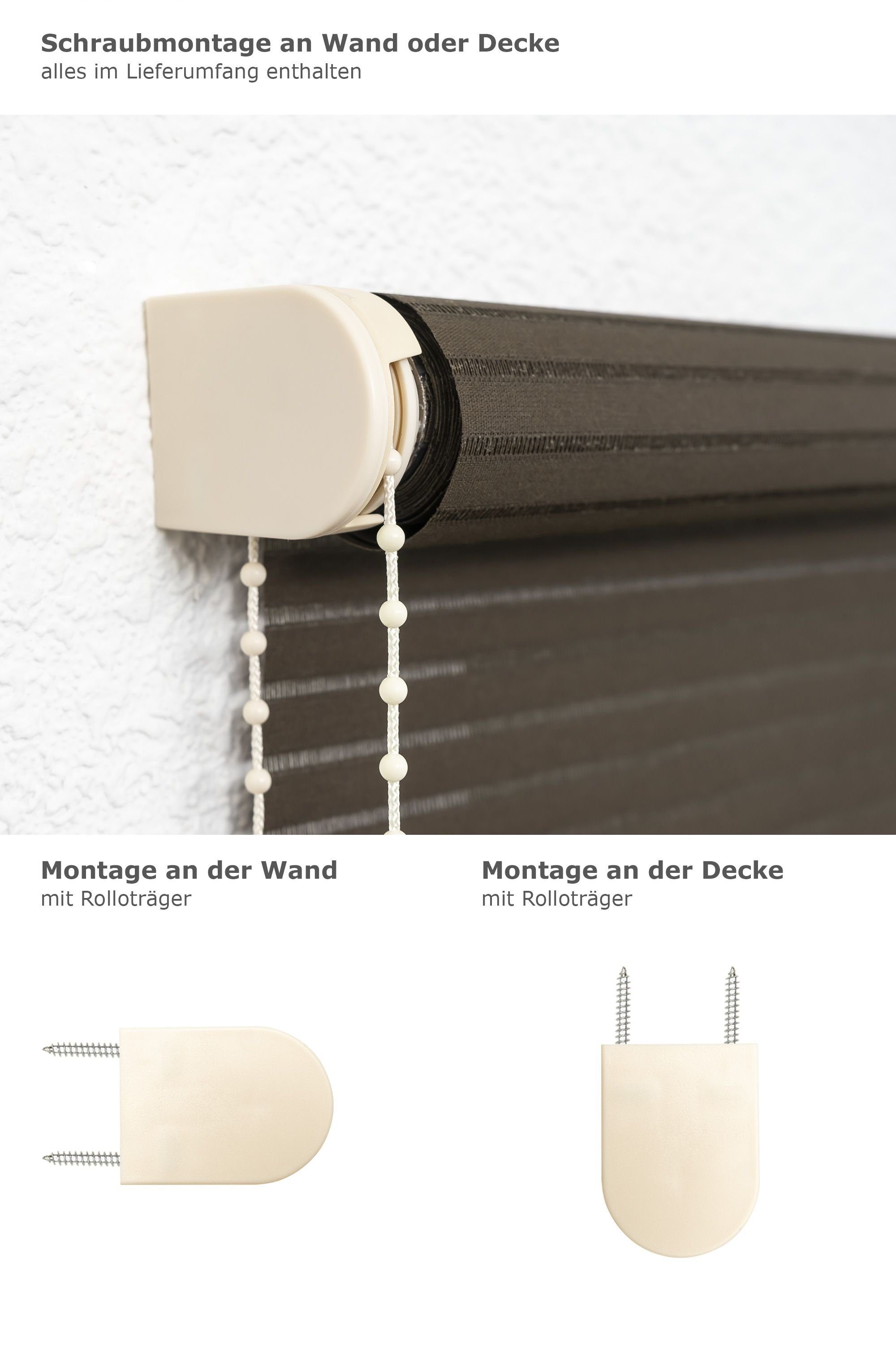 Rollo Basisrollo Holzdekor Streifen Braun, LYSEL®, halbtransparent, HxB 190x60cm