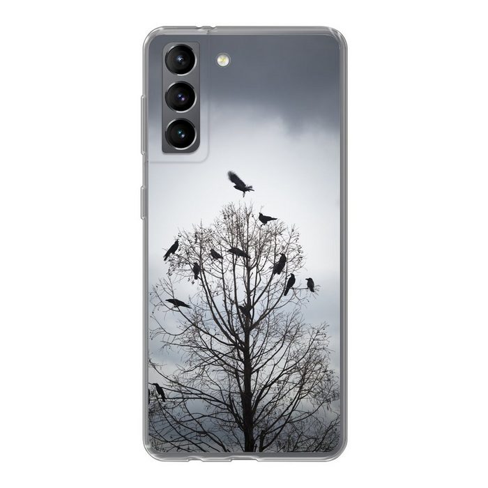 MuchoWow Handyhülle Vögel in einem Baum Phone Case Handyhülle Samsung Galaxy S21 Silikon Schutzhülle