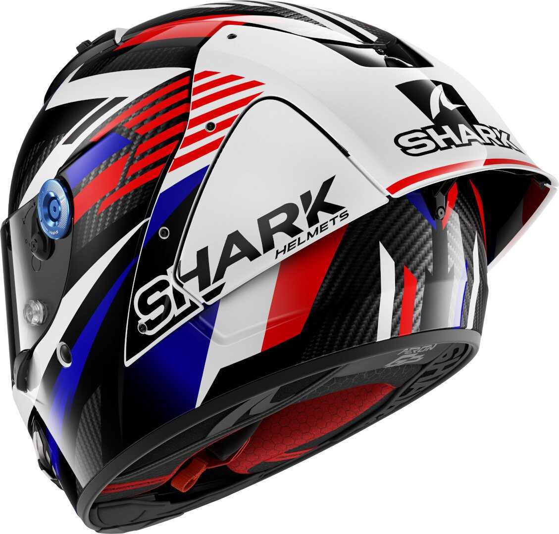 SHARK HELMETS Motorradhelm SHARK AERON GP FIM FIRSTLAP Carbon, Blue Red DBR, Gr. M