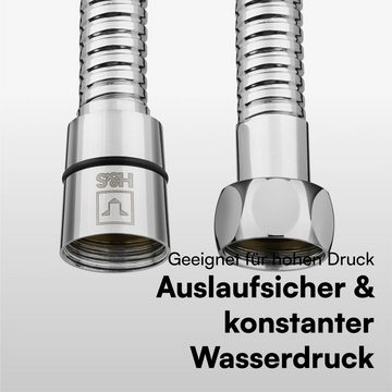 H&S Brauseschlauch H&S Edelstahl-Ersatzbrauseschlauch 1,75m mit Knickschutz - Chrom