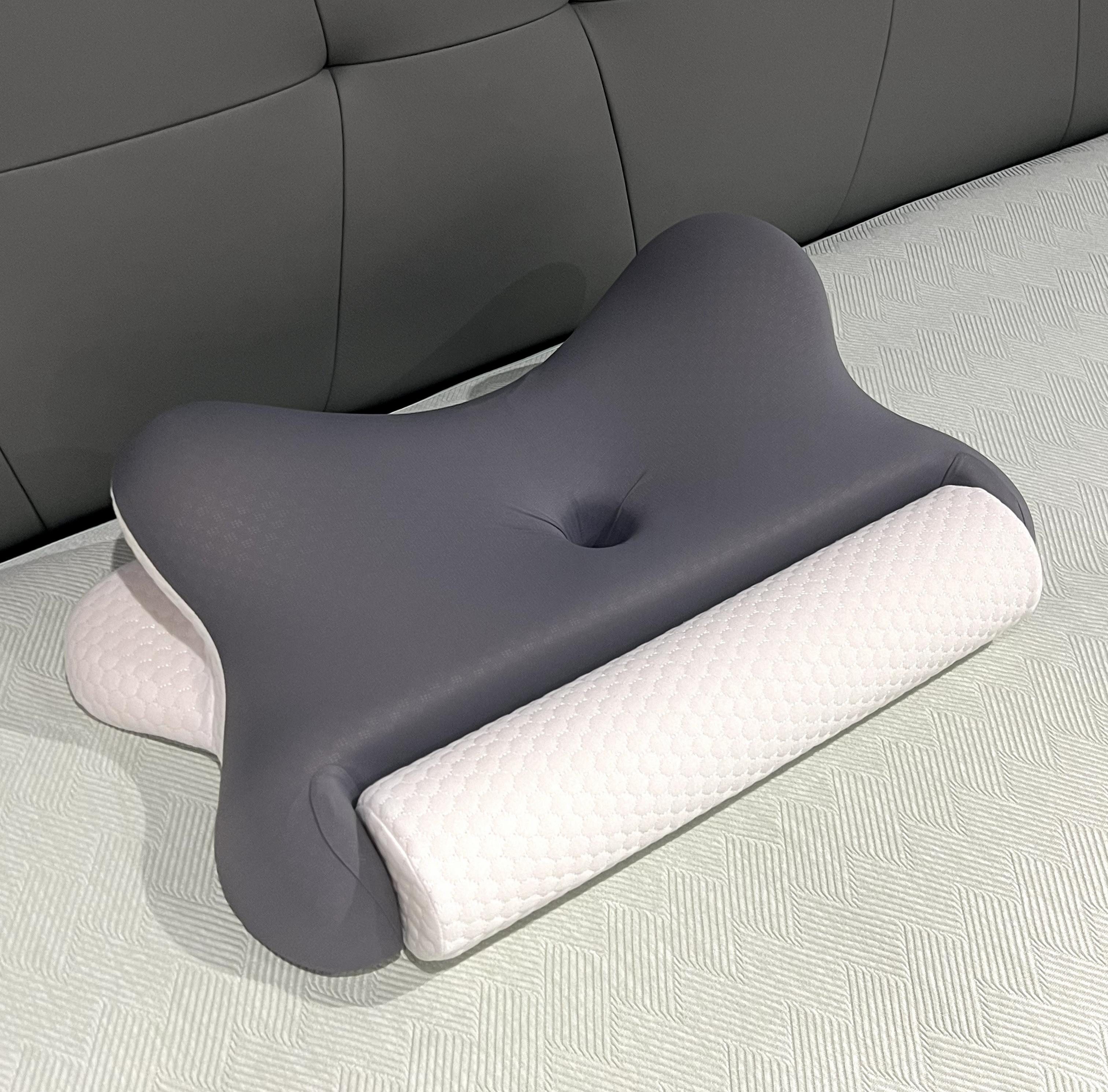 Esun Nackenstützkissen Kopfkissen, 2 in 1 Nackenstützkissen, Ergonomisches Schlafkissen, Füllung: Kissenbezug besteht aus 18% Elasthan und 82% Nylon, Ruckenschlafer, Bauchschlafer, Seitenschlafer, Set, Kissen vom OEKO-TEX® und CertiPUR Getestet, für Seiten Rücken & Bauchschläfer, Nackenkissen
