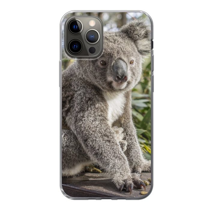 MuchoWow Handyhülle Koala - Holz - Pflanzen - Kinder - Jungen - Mädchen Handyhülle Apple iPhone 12 Pro Smartphone-Bumper Print Handy