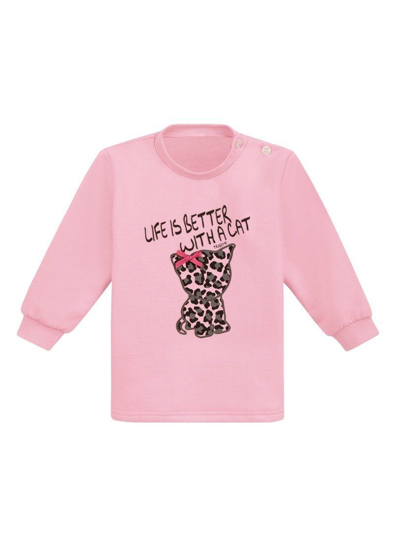Trigema Sweatshirt TRIGEMA Sweatshirt mit süßem Katzen-Print