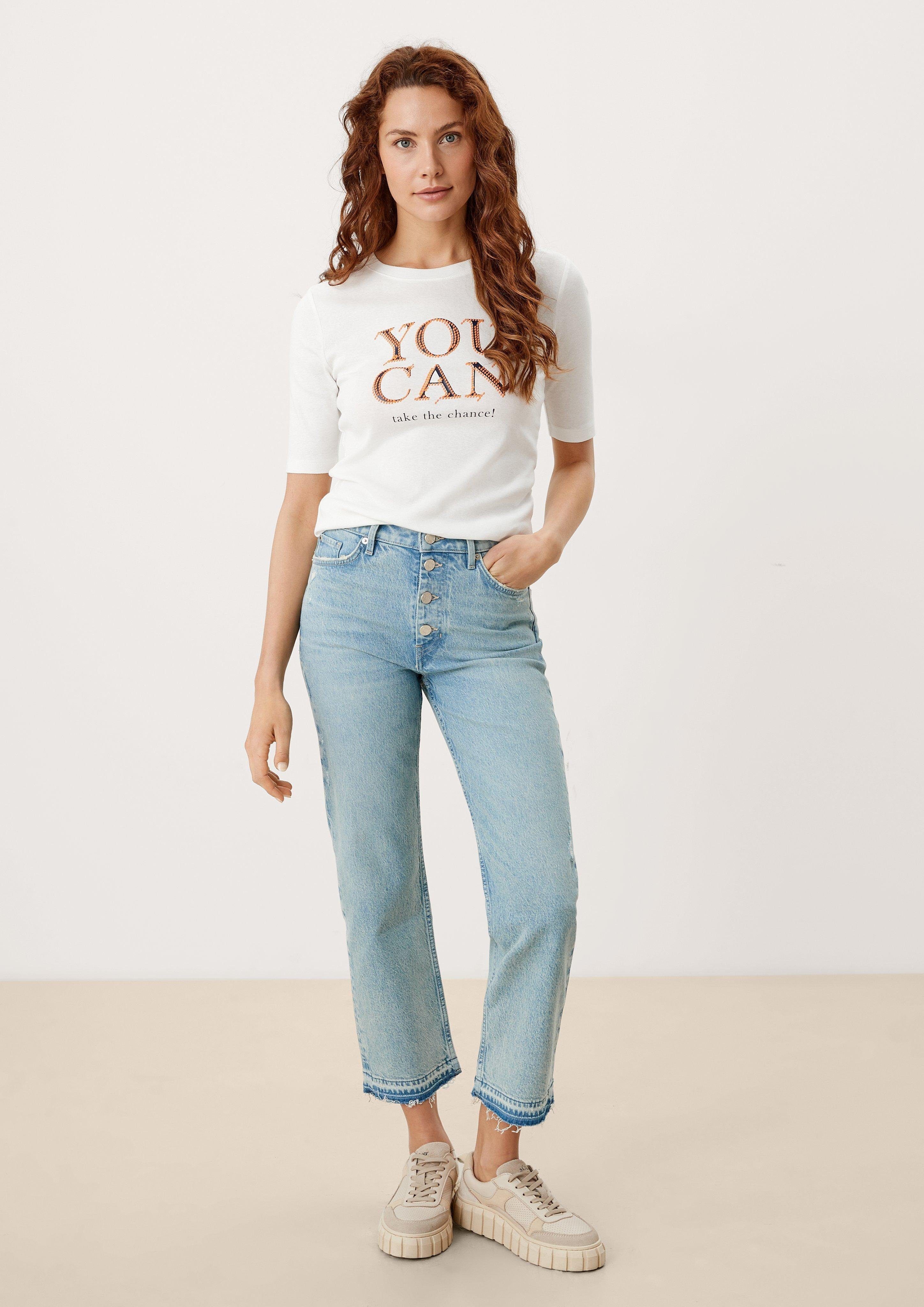 s.Oliver 7/8-Jeans Regular: Cropped Jeans Waschung