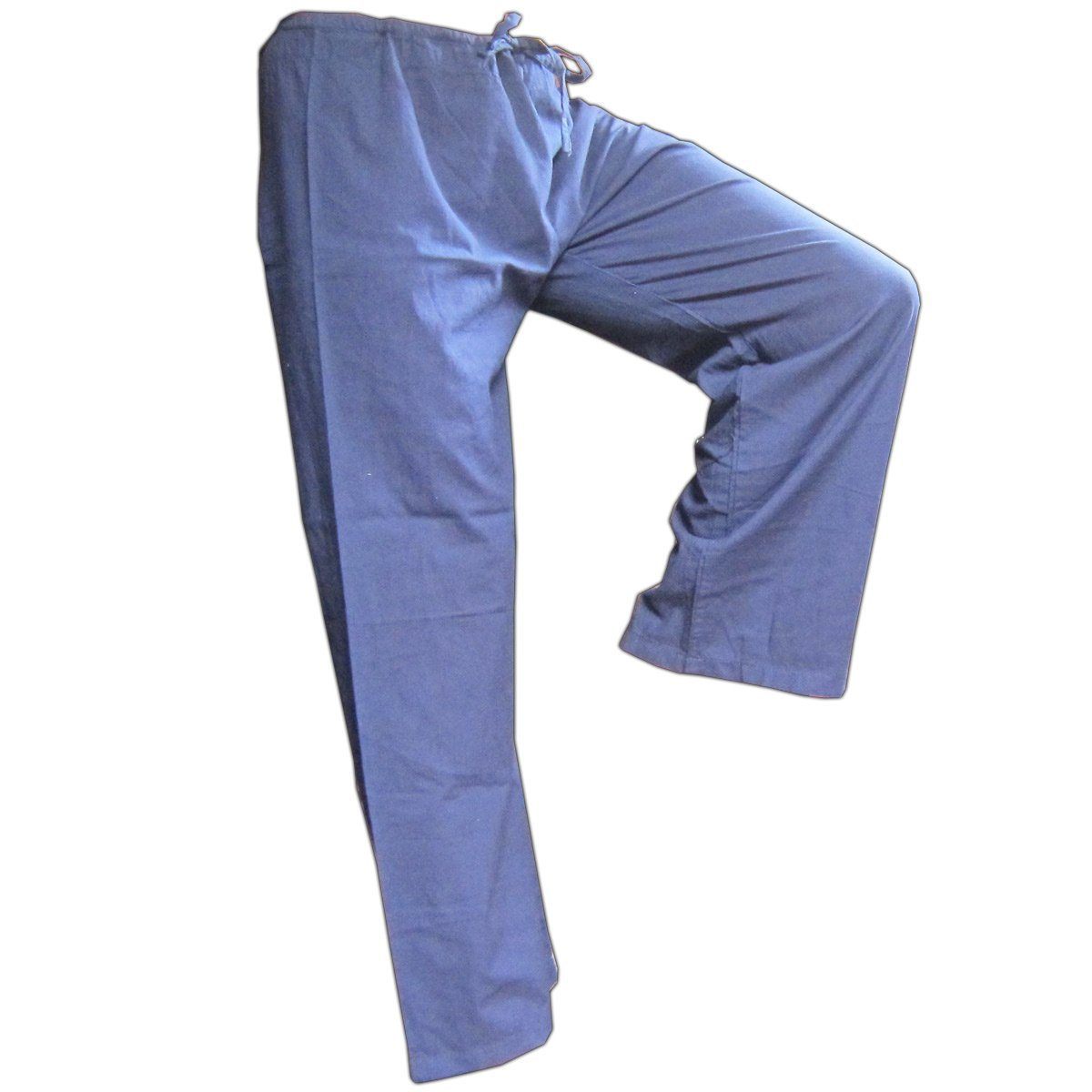 PANASIAM Wellnesshose Bequeme Unisex Stoffhose aus feiner Baumwolle für Damen und Herren Freizeithose mit Taschen Relaxhose in großer Farbauswahl Blau