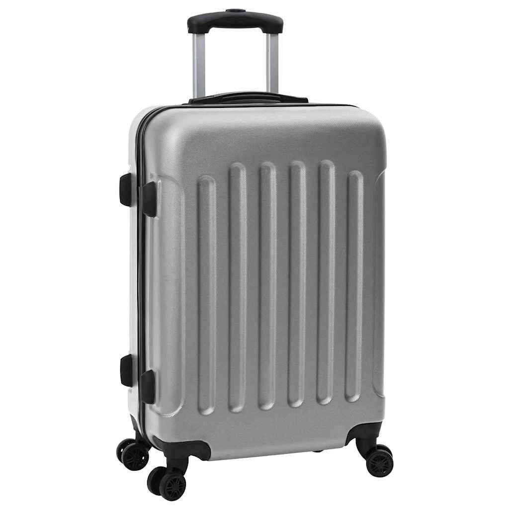 vidaXL Trolley Koffer mit Schloss 3 Stk. Silber 50 x 31 x 78 cm ABS Kunststoff