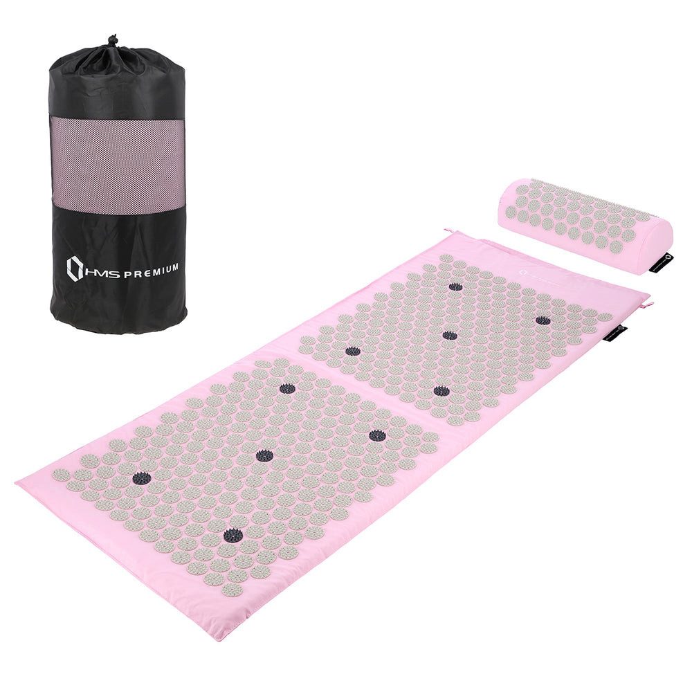 HMS Premium Akupressurmatte Entspannungsmatte Akupressur (Spar-Set, 1-St., mit Tragetasche und Kissen), inklusive Tragetasche für den einfachen Transport