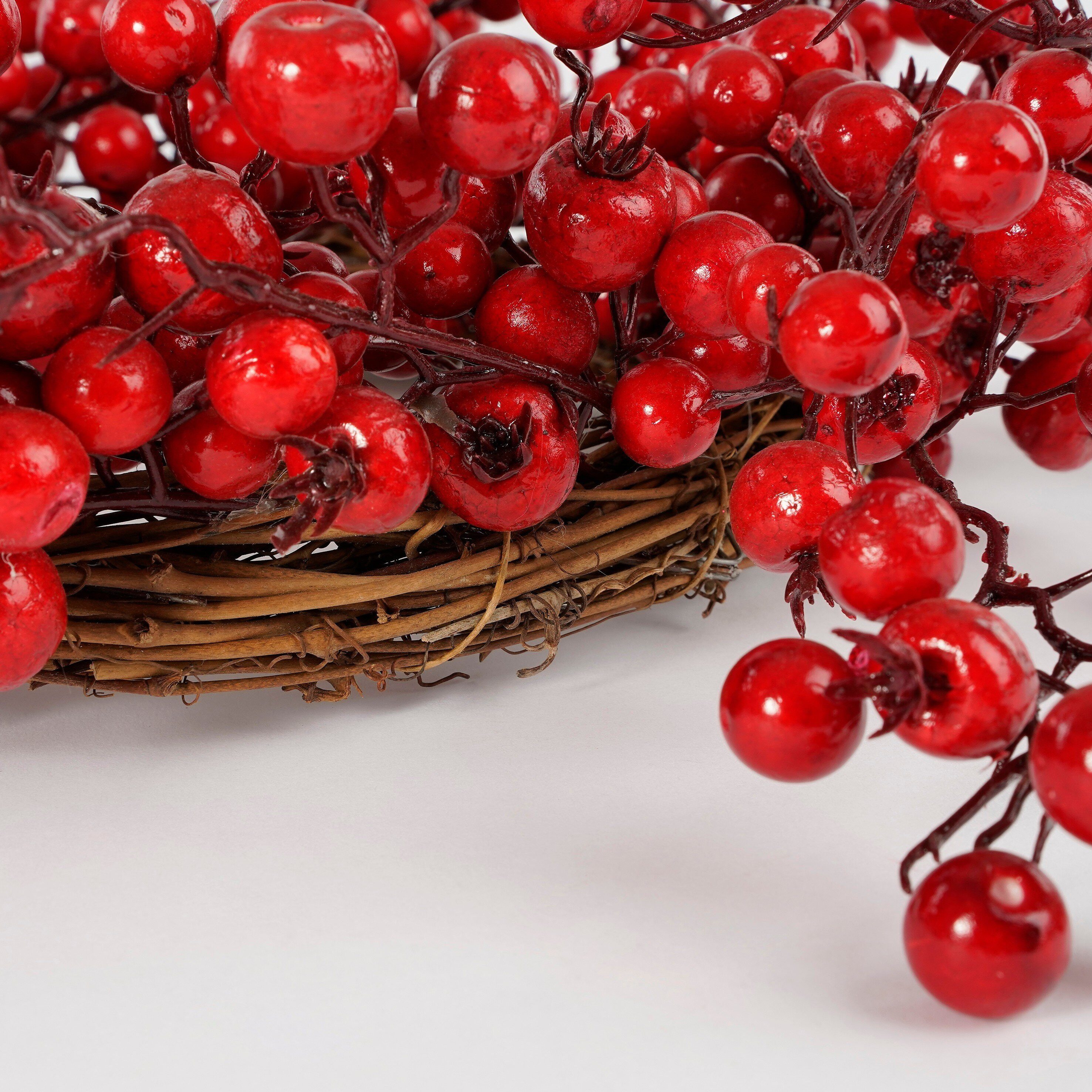 Mica Decorations Dekokranz Mica Decorations Kranz Beernen rot - h10xd40cm