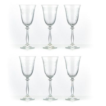 Crystalex Rotweinglas Royal mit unterschiedlichen Ornamenten 350 ml, Kristallglas, 6 Gläser mit verschiedenen Ornamenten, Pantografie