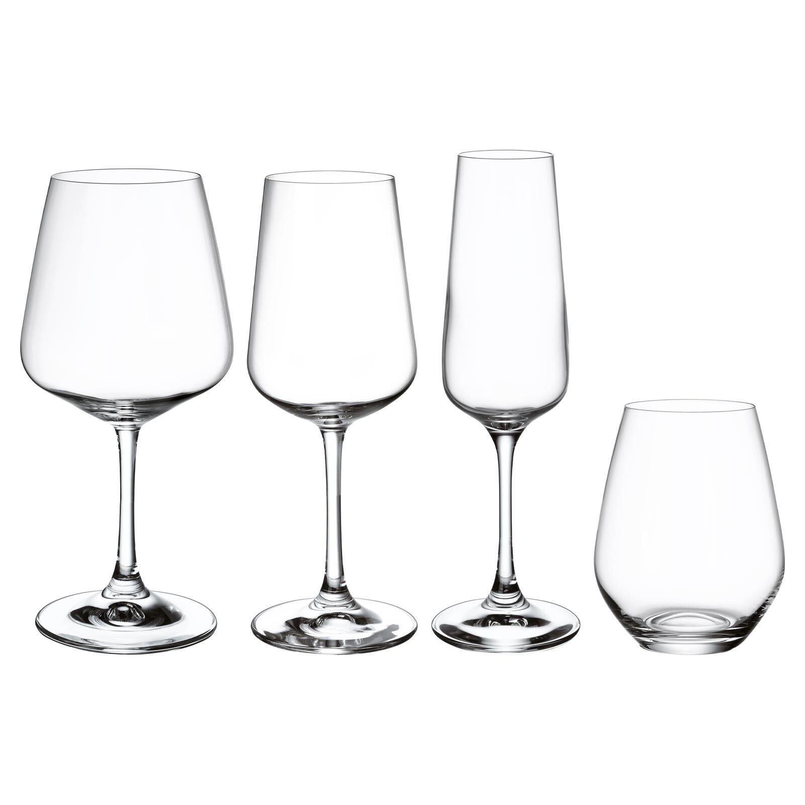 Boch Villeroy Glas Wein- und Set, Ovid Glas Sektgläser 16er &