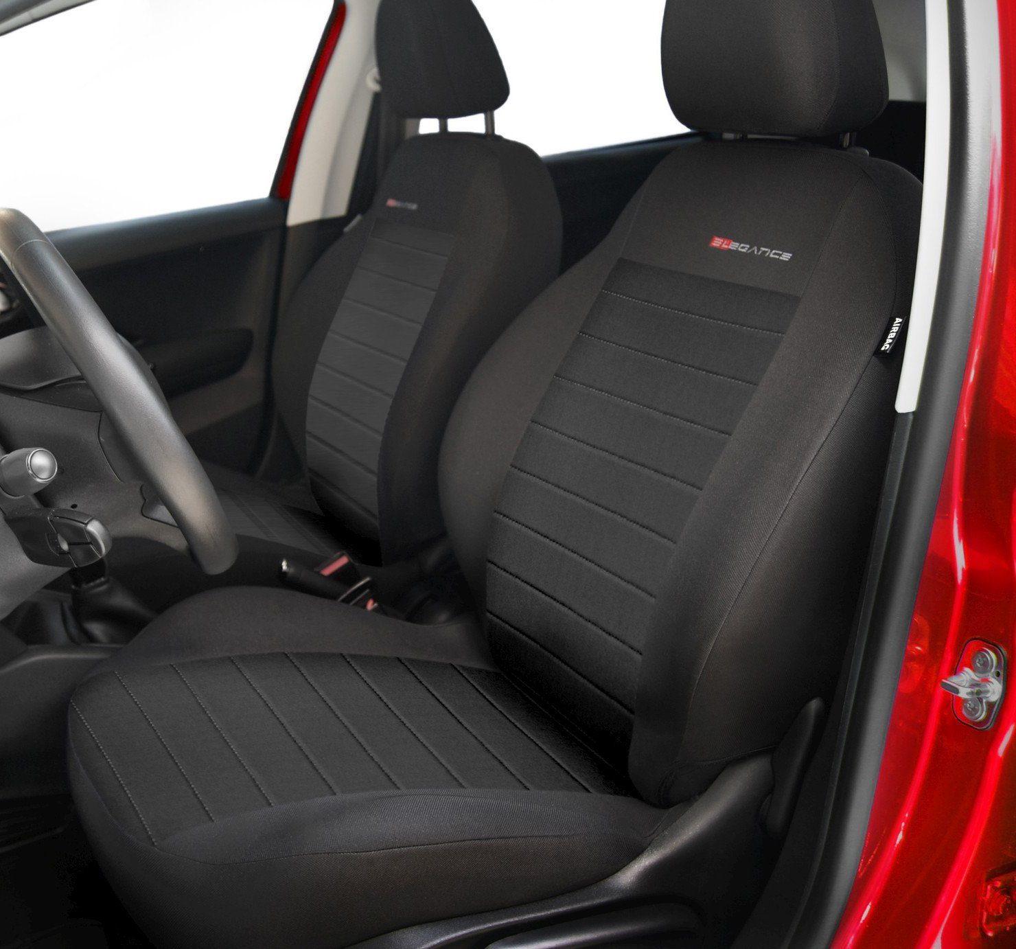 Carpendo Sitzbezüge Auto Set Autositzbezüge Schonbezüge Schwarz Vordersitze  und Rücksitze mit Airbag System - Comfort : : Auto & Motorrad