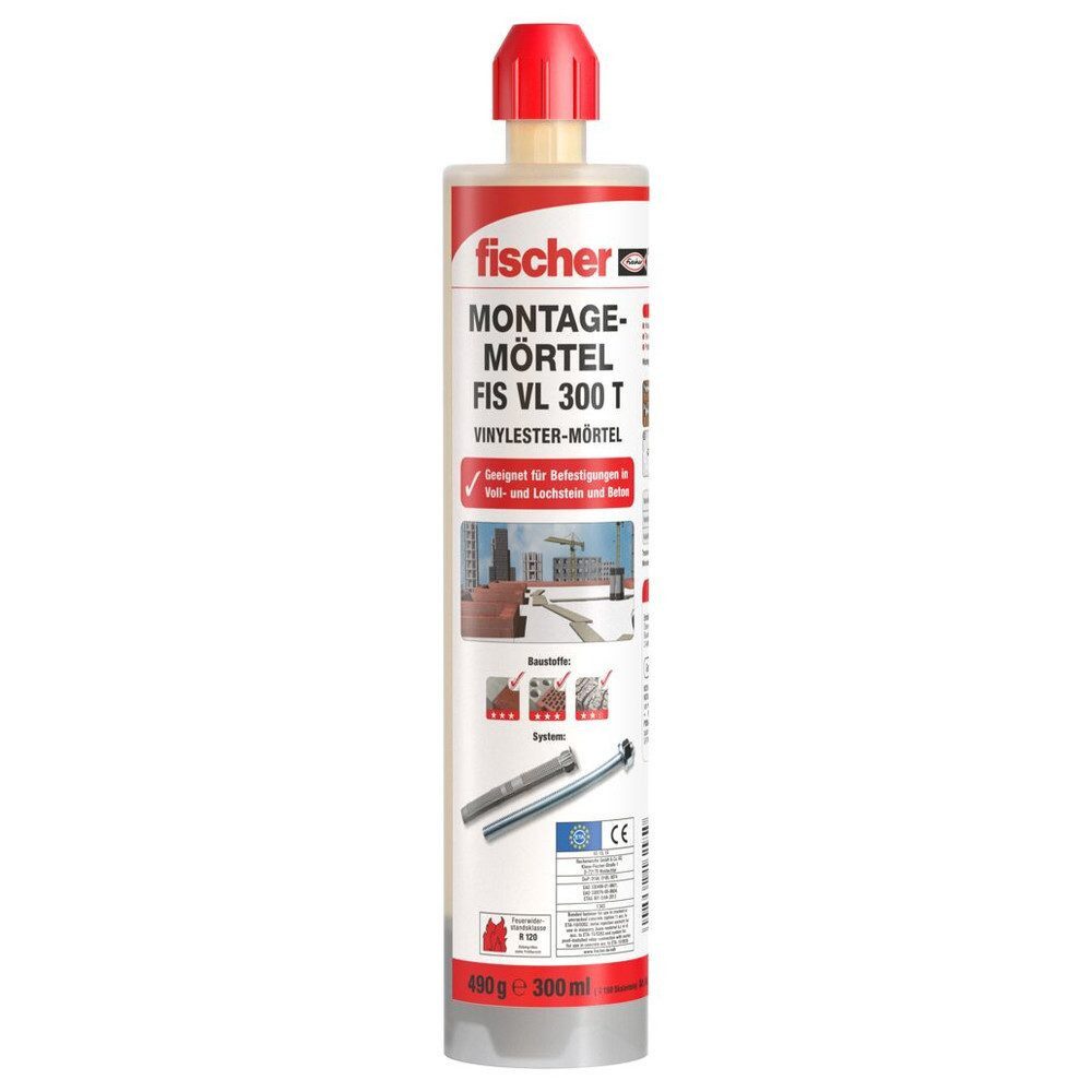 fischer Mörtel Montagemörtel FIS VL 300 T - 1 x Kartusche 300 ml, 2 x Statikmischer