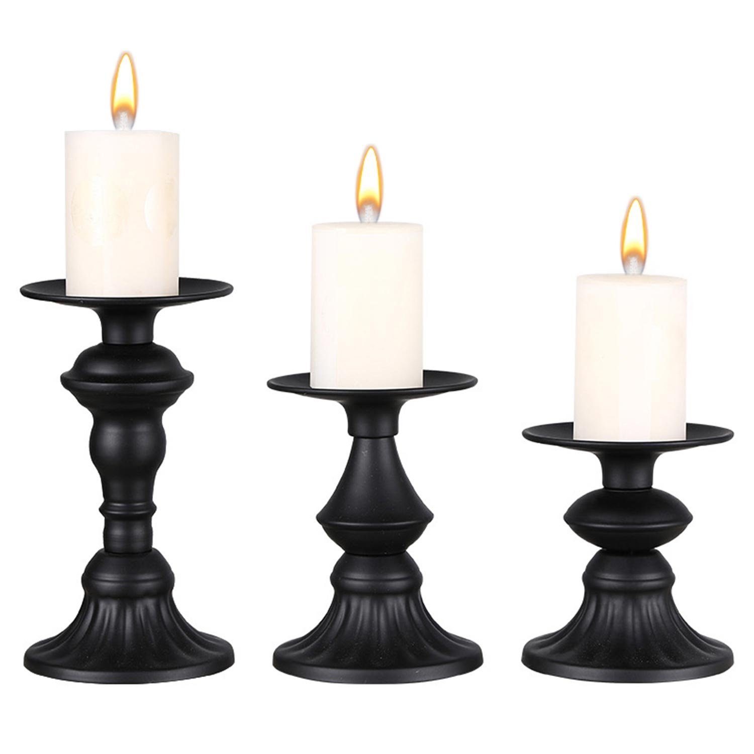 MAGICSHE Kerzenhalter Kerzenständer Stumpenkerzen 3er Set, matter dekorativer Kerzenständer
