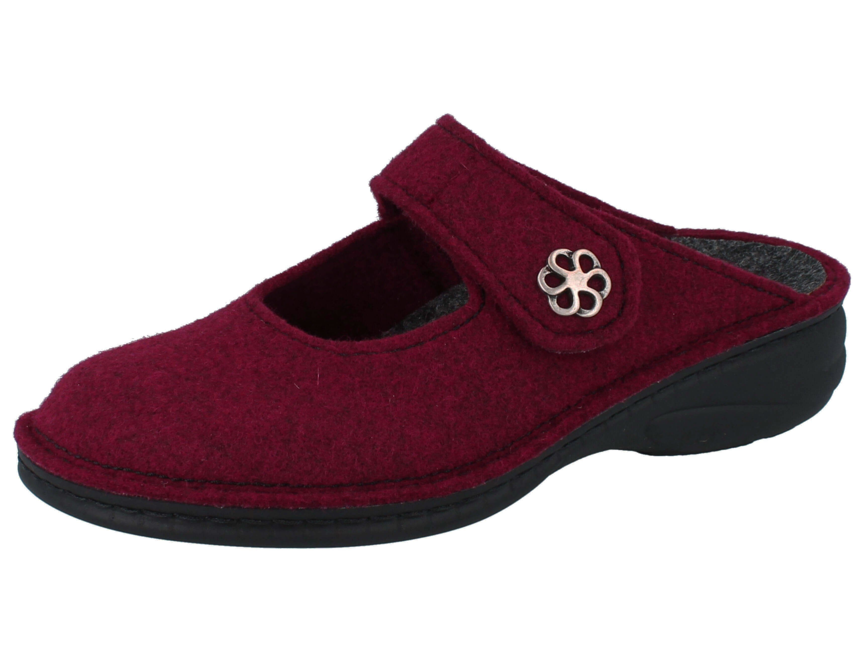 Finn Comfort FINN COMFORT Brig Damen Hausschuhe rot Wollfilz - Größe: 36 Clog Wechselfußbett