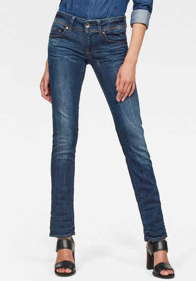 G-Star RAW Straight-Jeans »Midge Saddle Straight« 5-Pocket-Design mit markanten Steppnähten