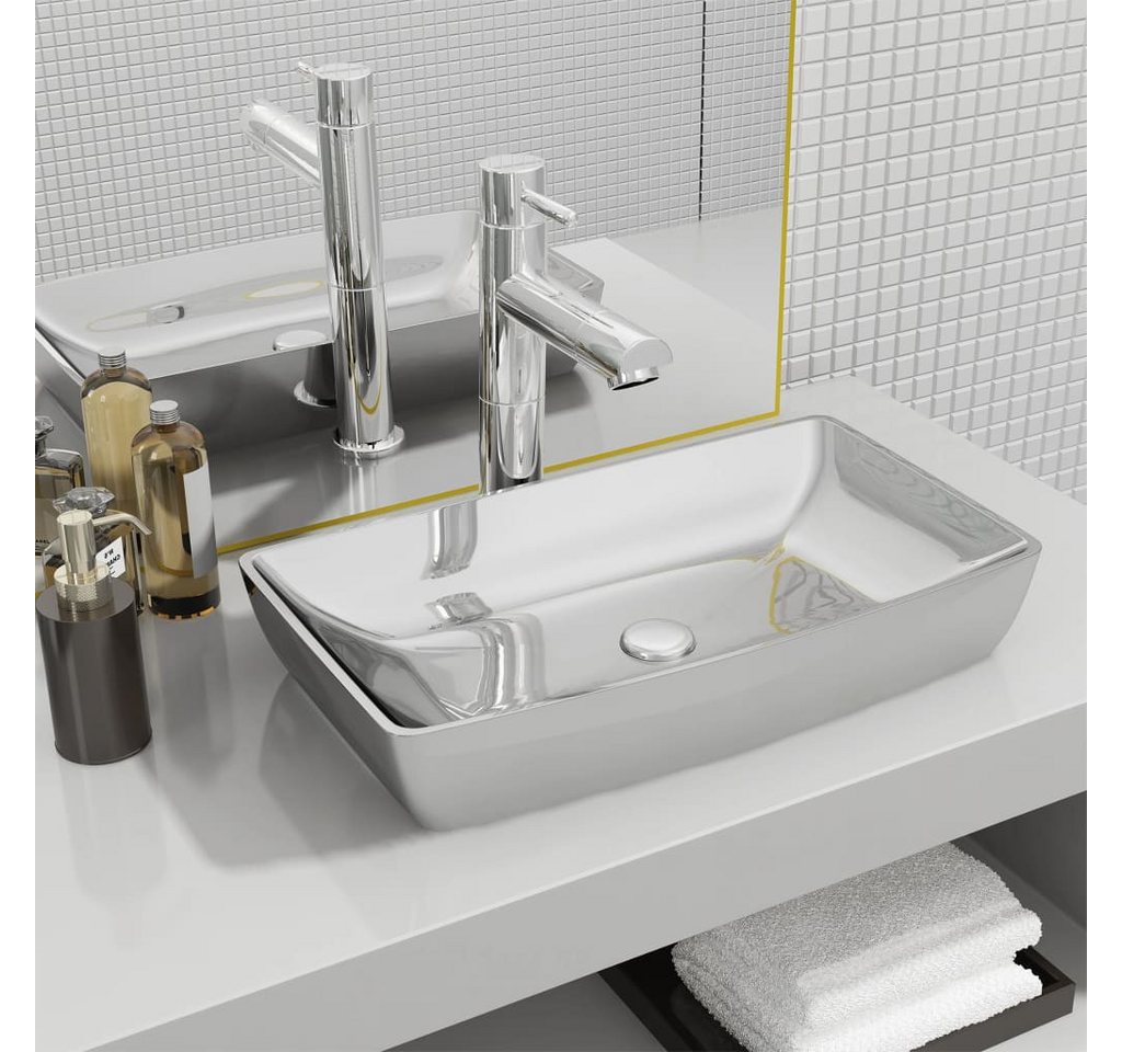 Thumbnail - vidaXL Waschbecken Waschbecken Badezimmer Aufsatzwaschbecken 71 x 38 x 13,5 cm Keramik Si
