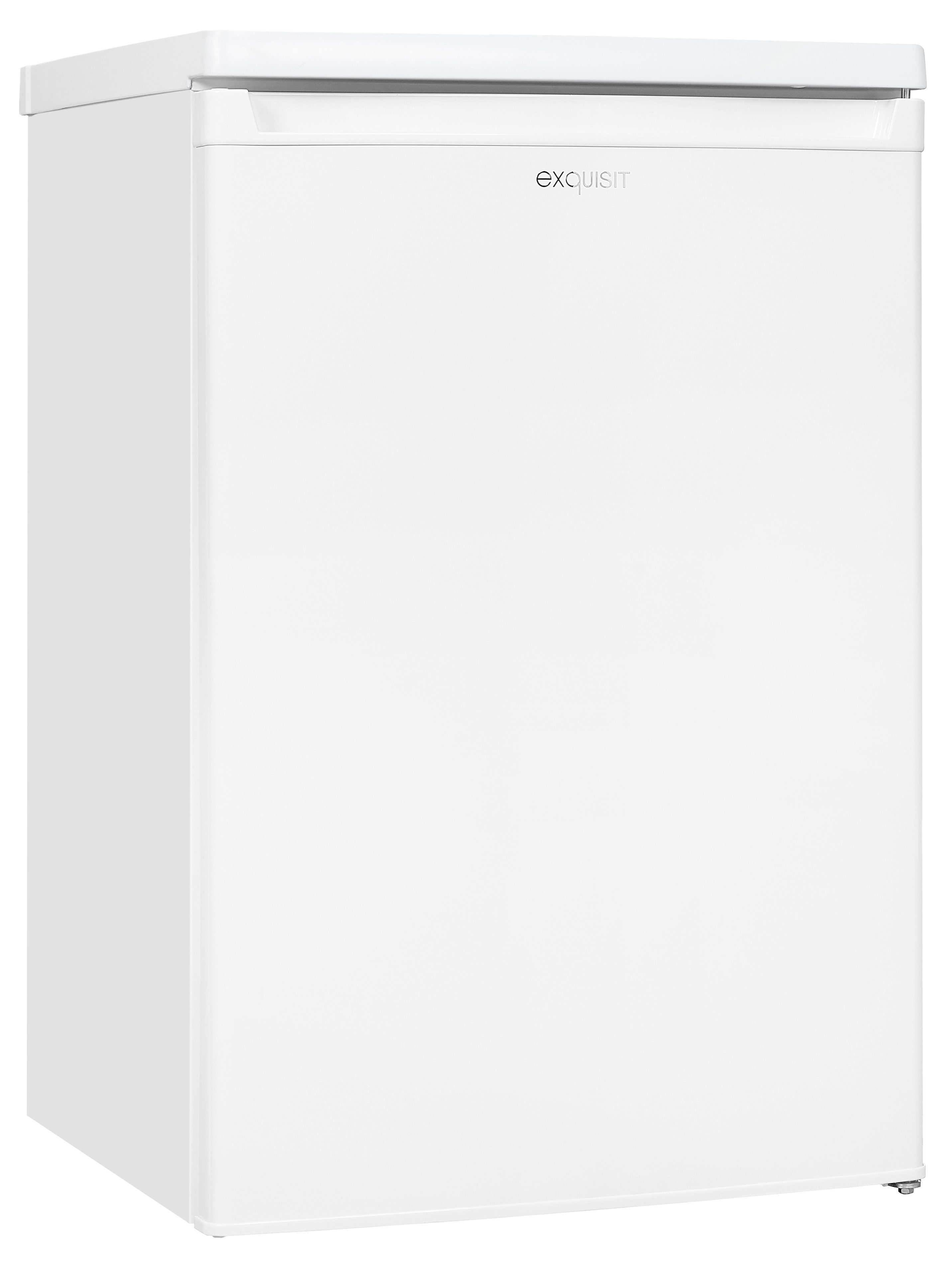 exquisit Kühlschrank KS16-V-040E weiss, 85 cm hoch, 55 cm breit, 127L Kühlschrank: flexibel, hell beleuchtet & mit praktischem Stauraum