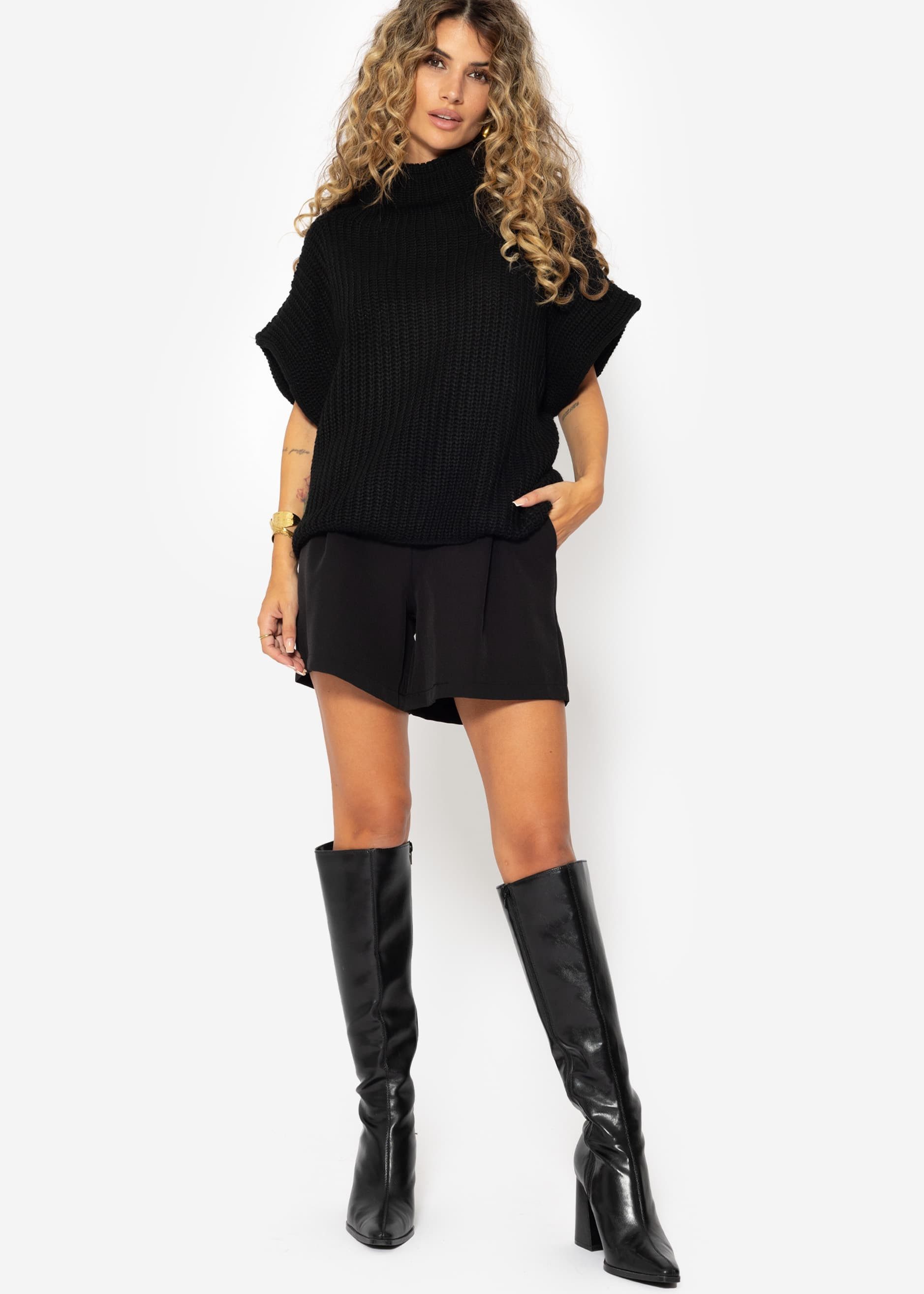 Oversize Pullunder Damen Lang Wolle - Warme ärmellose Weste Plüsch Winter Damenweste Elegant Große Größen