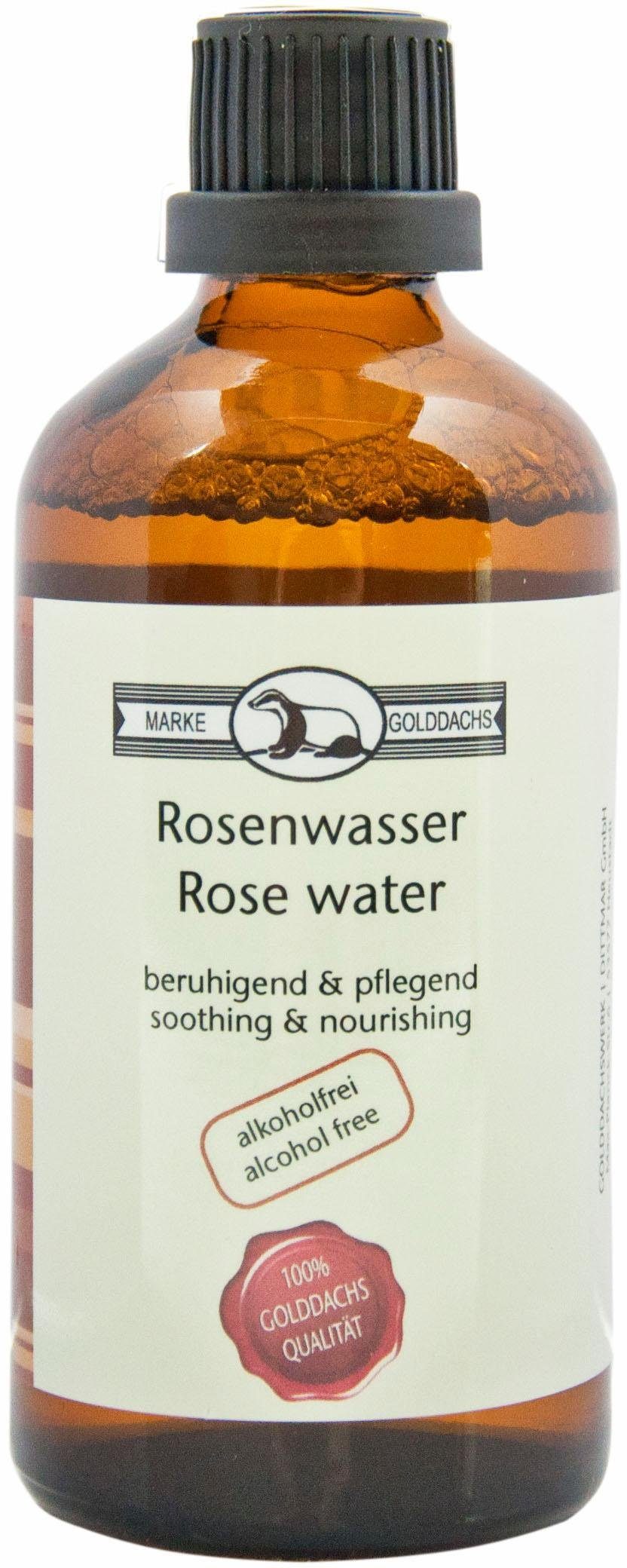Golddachs Gesichtswasser Rosenwasser, Beruhigend, antibakteriell, für alle Hauttypen.