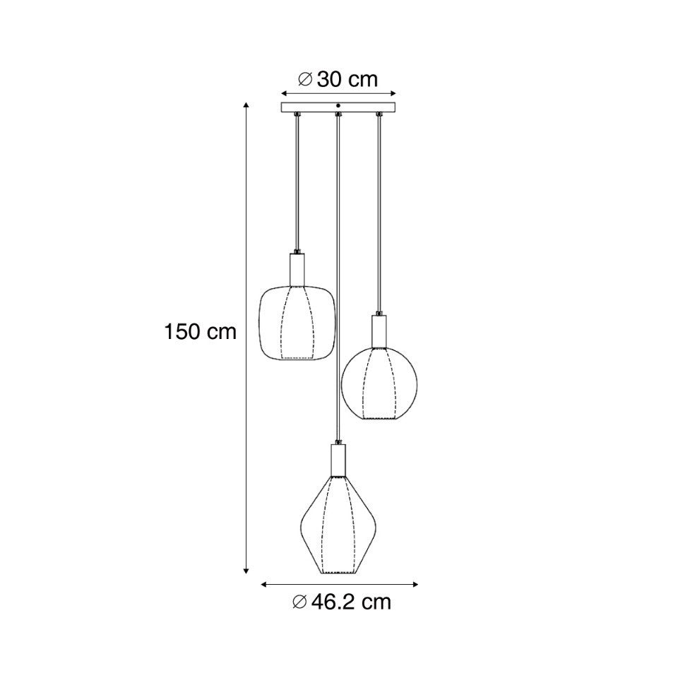 Qazqa Pendelleuchte Ard, ohne Leuchtmittel, Neutralweiß, QAZQA Hängeleuchte, g9, Bronze, Stahl, Design