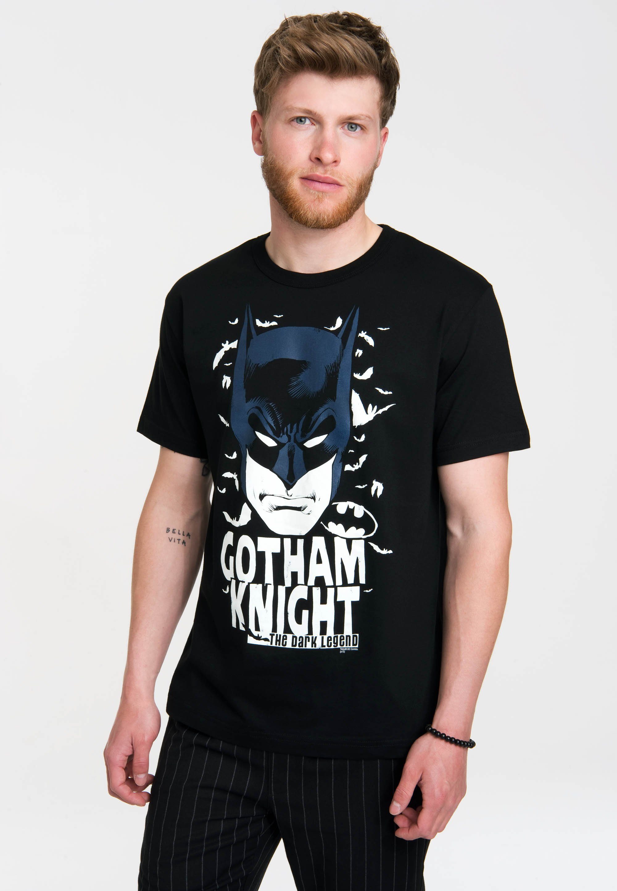 Batman T-Shirt Knight Frontprint - coolem Gotham mit LOGOSHIRT