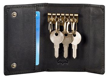 Benthill Schlüsseltasche Leder Schlüsselmappe Schlüsseletui für 6 Schlüssel & 2 Kartenfächern, Münzfach
