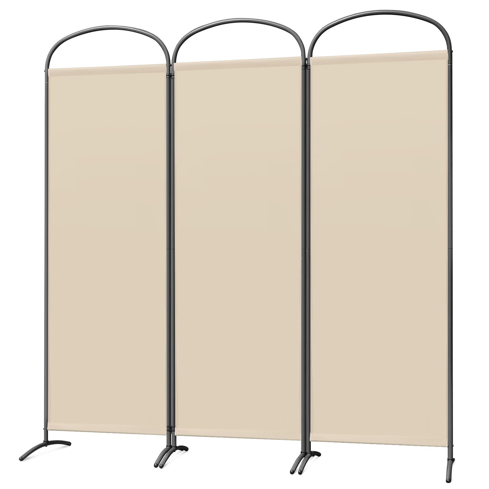 Angel Living Senkrechtmarkise 3-teilig – Klappbarer Raumteiler mit Bogen, 168 × 182 cm, freistehend Sichtschutz für Büro, Balkon, Garten & Schlafzimmer