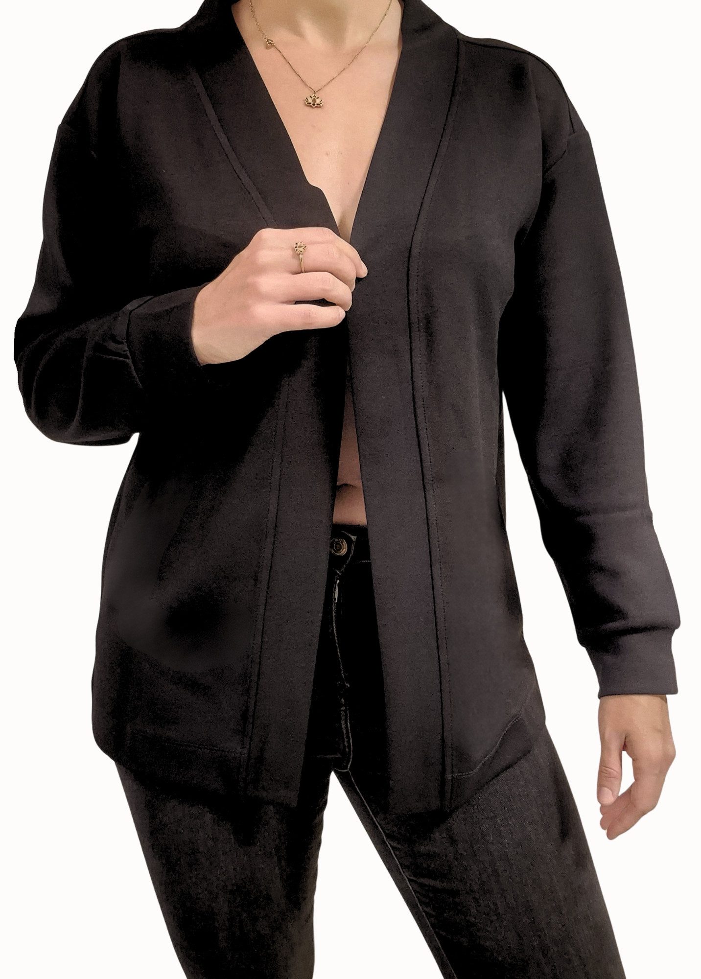 Estefania for woman Kurzjacke 196-9203, offen mit angesetzten Ärmelbündchen sehr elastisches Material