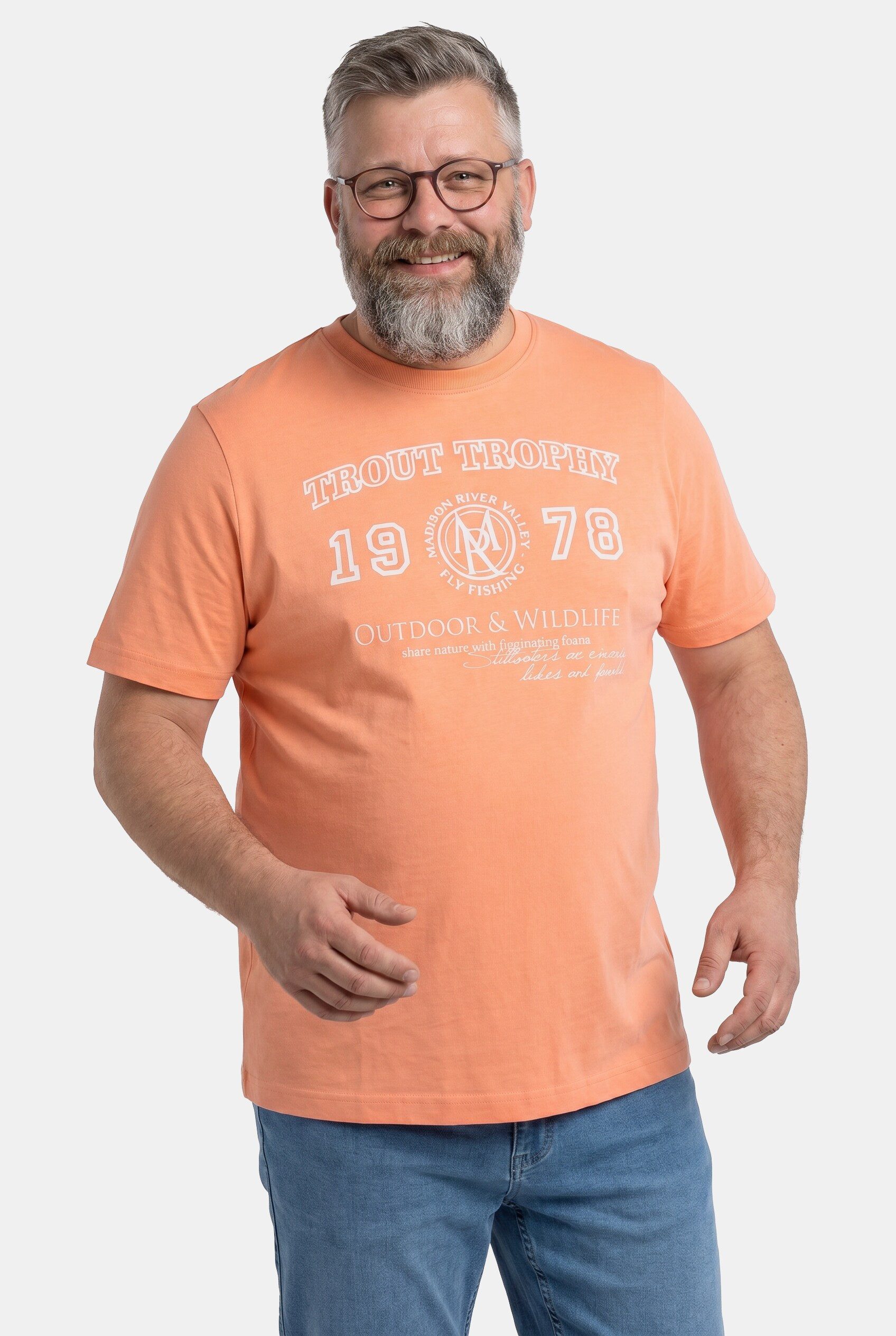 Men Plus T-Shirt T-Shirt Halbarm Brustprint