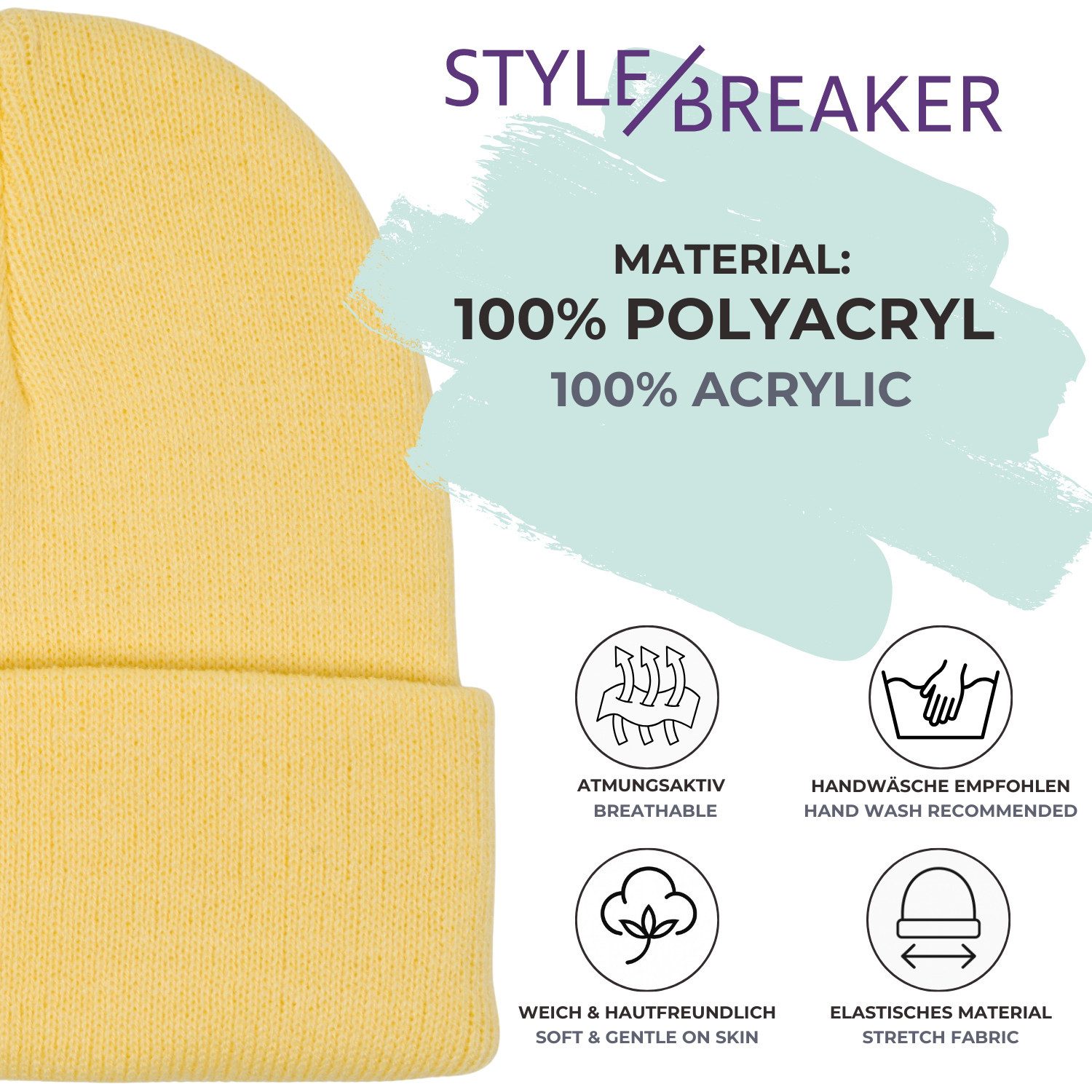 styleBREAKER Strickmütze Kinder Strickmütze mit Krempe (1-St)