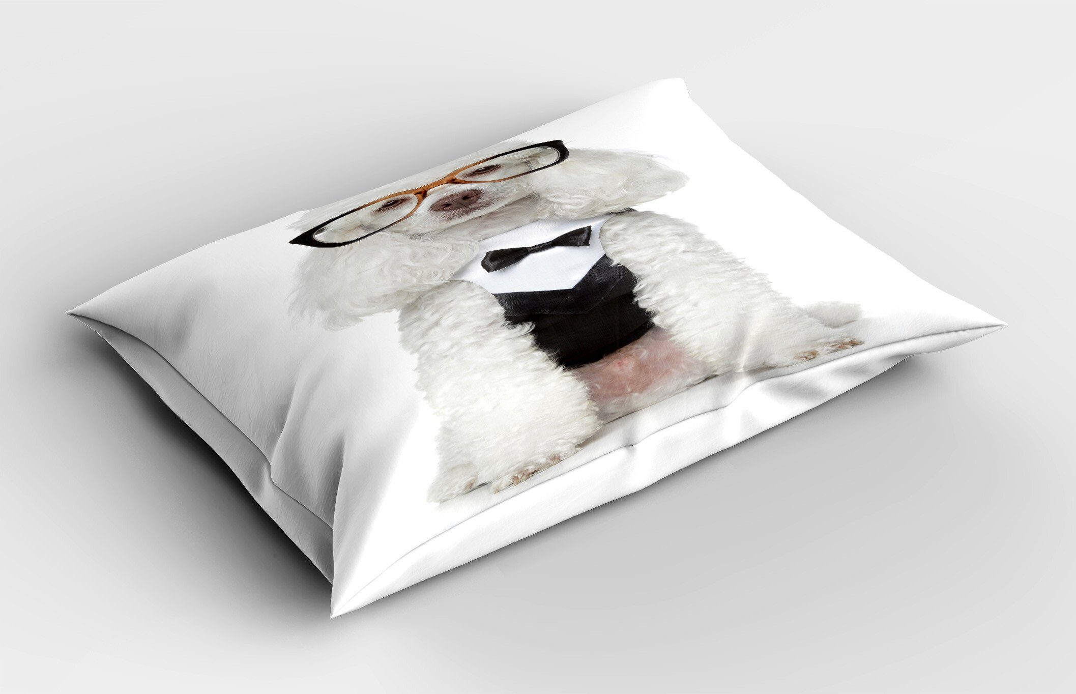 Kissenbezüge Dekorativer Queen Size Gedruckter Kopfkissenbezug, Abakuhaus (1 Stück), Pudel Präparierte Hund in Tuxedo
