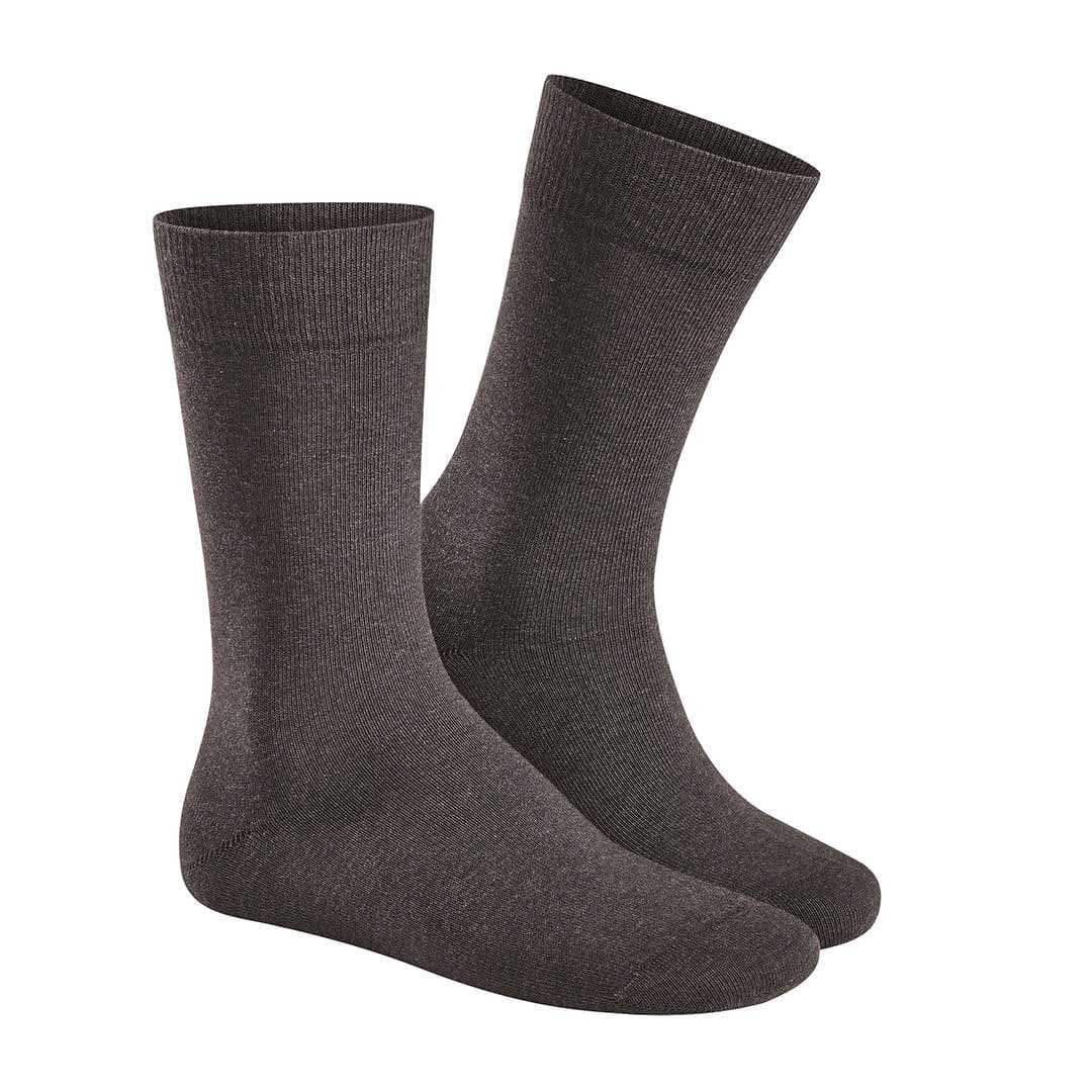 Hudson Basicsocken RELAX COTTON (1-Paar) Herren Baumwollsocken ohne Gummi Dunkelbraun-mel. 0777