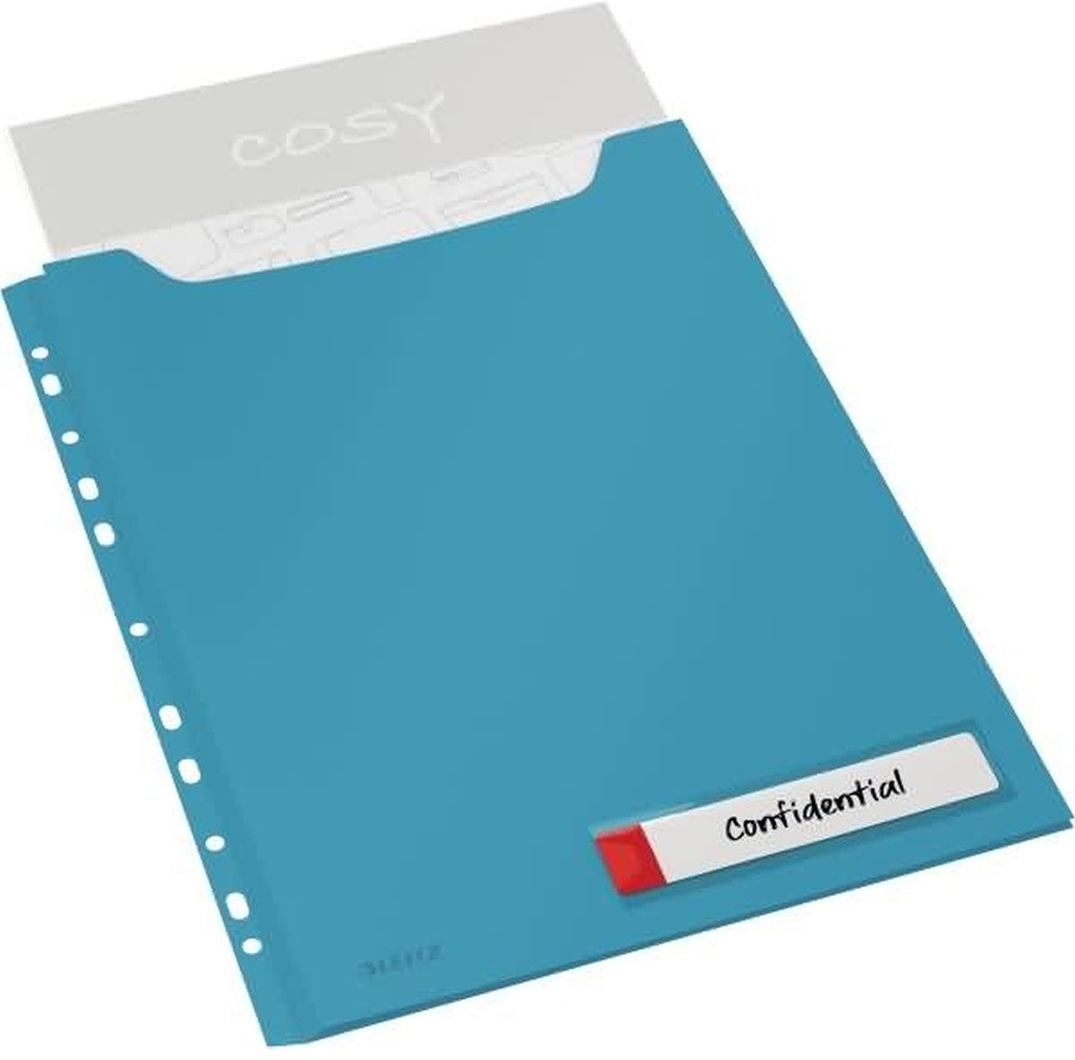 LEITZ Prospekthülle Prospekthülle Cosy A4 Maxi PP einklappbarer Lochrand VE=3 Stück blau