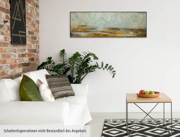 KUNSTLOFT Gemälde Reales Refugium 120x40 cm, Leinwandbild 100% HANDGEMALT Wandbild Wohnzimmer