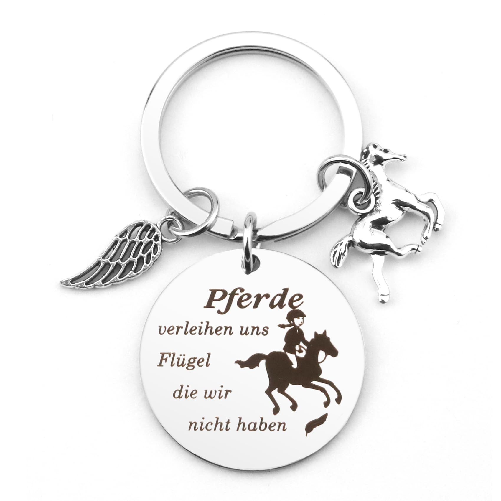 FOUORTUNATE-BEE Schlüsselanhänger Edler Schlüsselanhänger mit Pferdemotiv als Geschenk, Stilvolles Geschenk zum Geburtstag oder zu besonderen Anlässen
