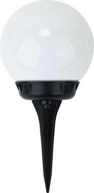MeLiTec LED Solarleuchte SO16-2 Kugel, LED fest integriert, warmweiß, Kugel weiß, bernsteinfarbene LED's