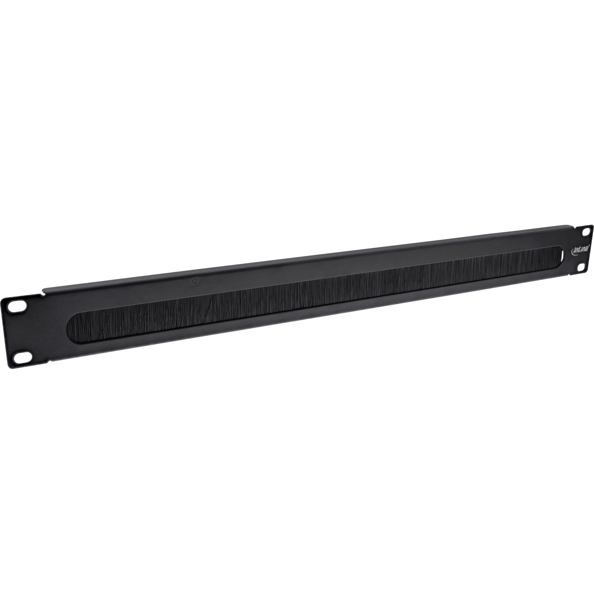 InLine® 19" Kabel Durchführungsplatte mit Bürste 1HE RAL 9005 schwarz Netzwerk-Patch-Panel