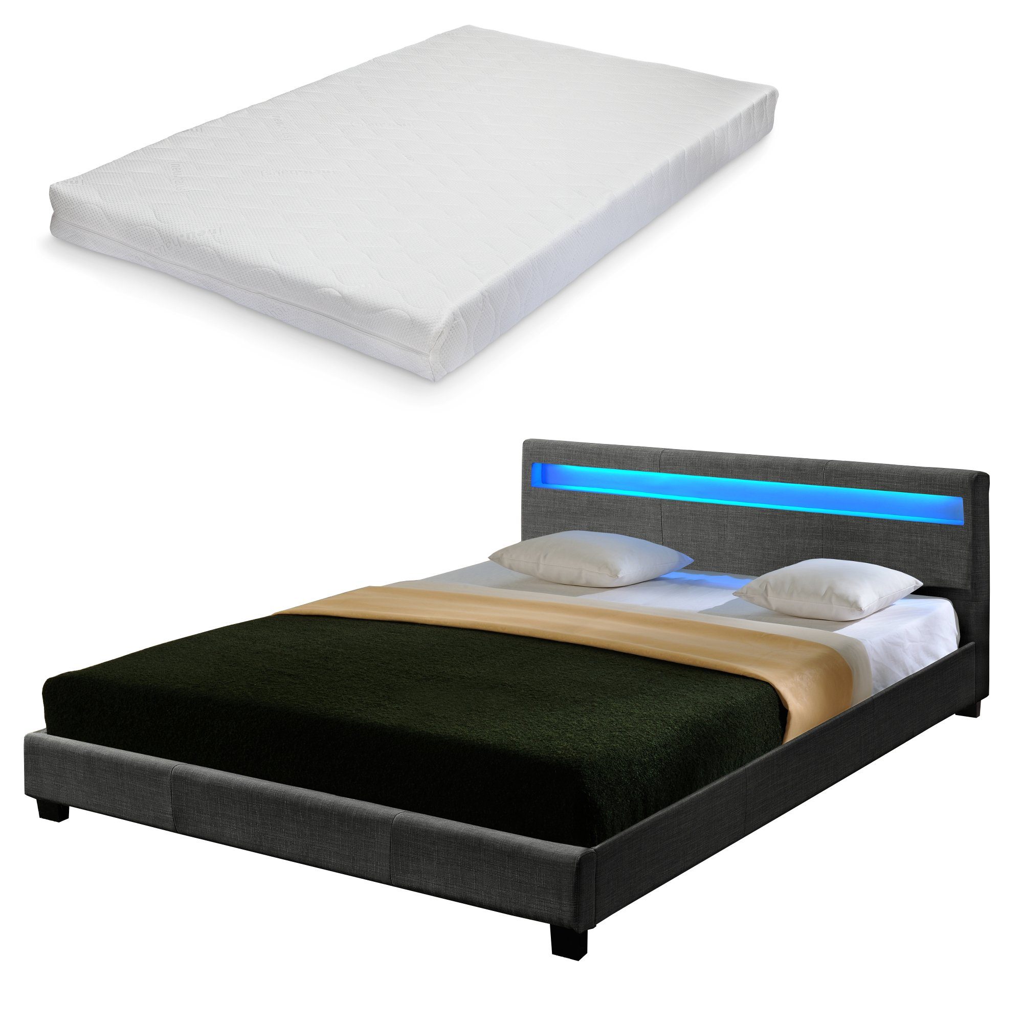 Corium Polsterbett, »Skagen« LED Doppelbett mit günstig online kaufen
