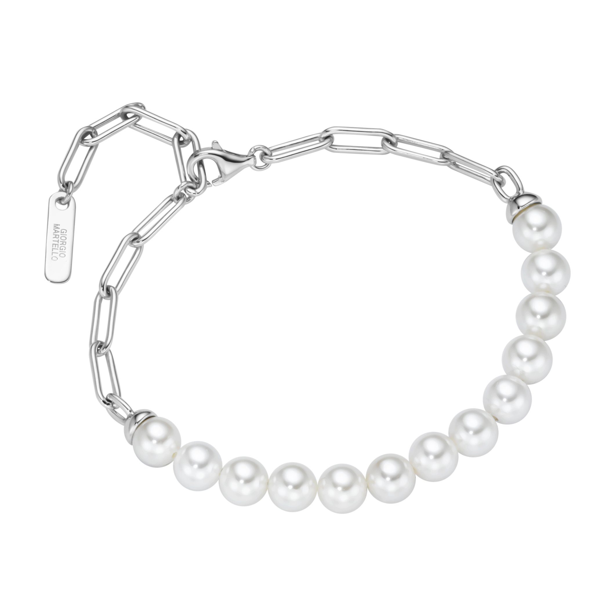 GIORGIO 925 Muschelkern-Perlen, mit Armband MILANO MARTELLO Silber