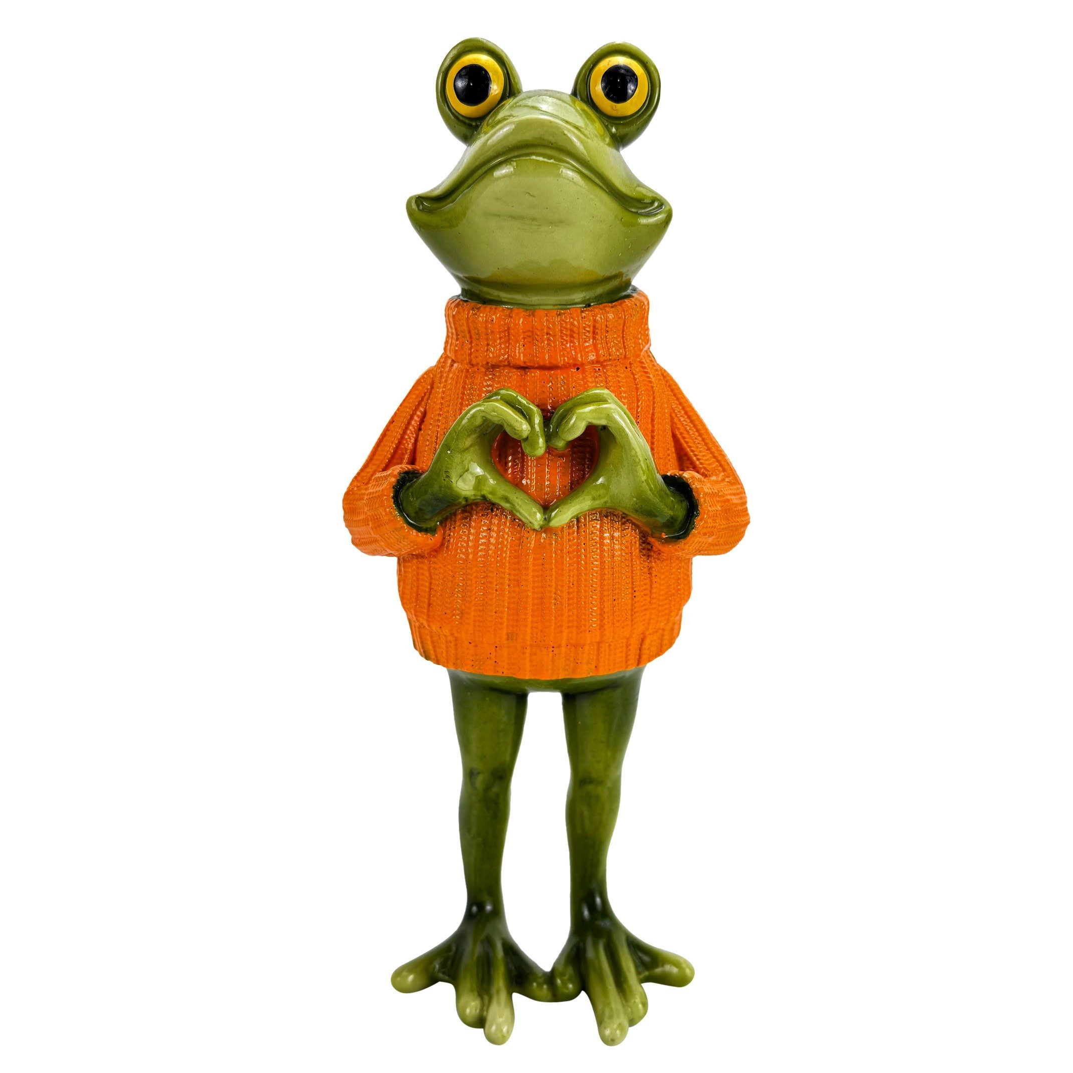 Online-Fuchs Gartenfigur lustiger Frosch für außen - Deko Figuren für Garten, Balkon, Terrasse, (27 cm), aus langlebigem Kunstharz gefertigt, wetterfest - 27 cm groß