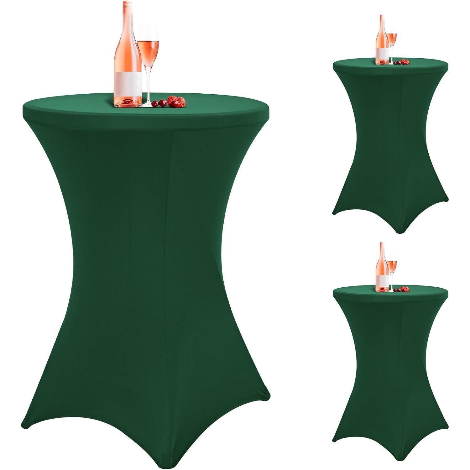 LuxusKollektion Tischdecke Cocktail Tischdecke Spandex 81x109cm Jägergrün 80×110cm(3Pcs)