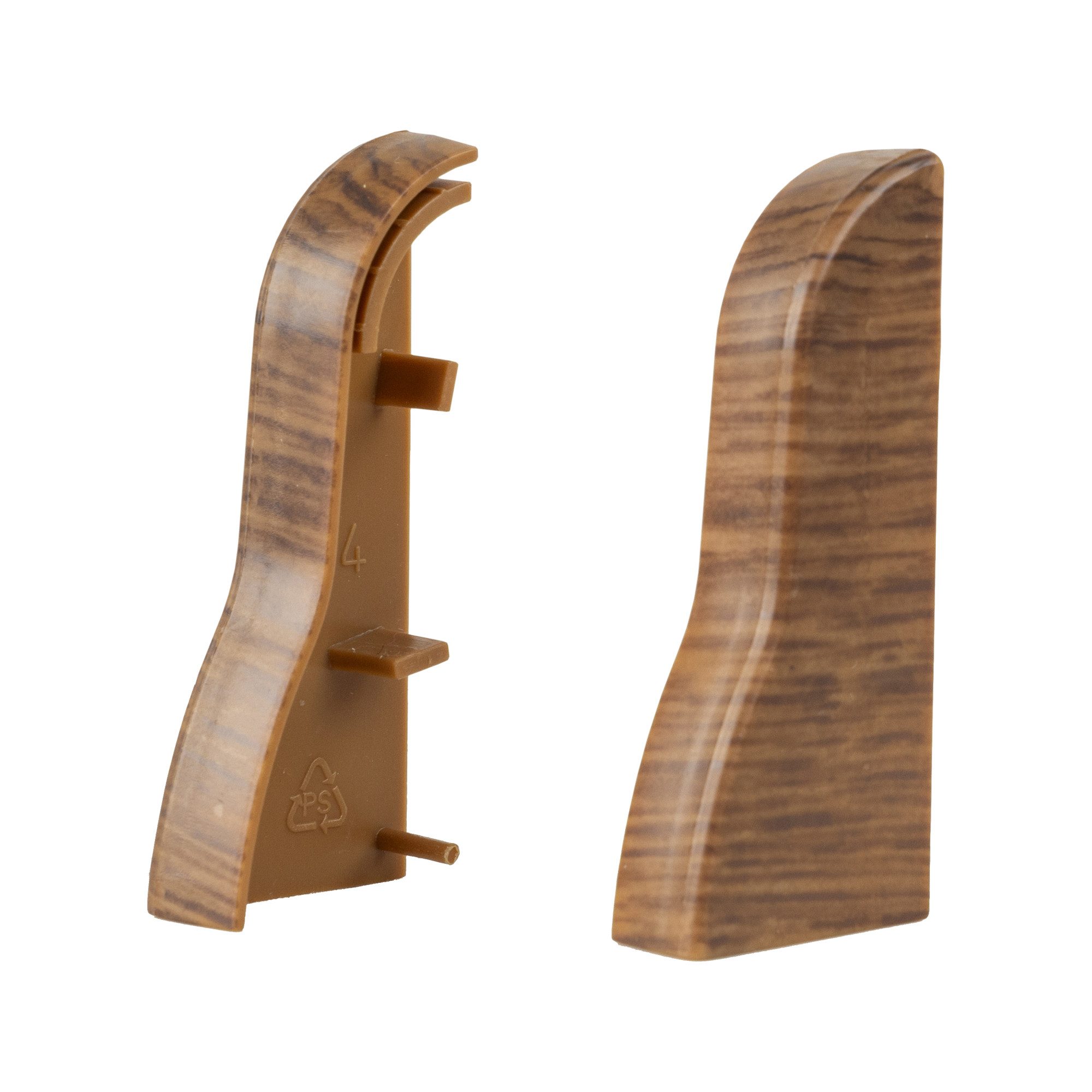 SN DECO GROUP Sockelleisten-Endkappe SN Deco - Sockelleisten Endkappen, 4 Stück Endkappen fur SN Deco VKP Sockelleisten (2 links + 2 Rechts), Kunststoff (PVC)