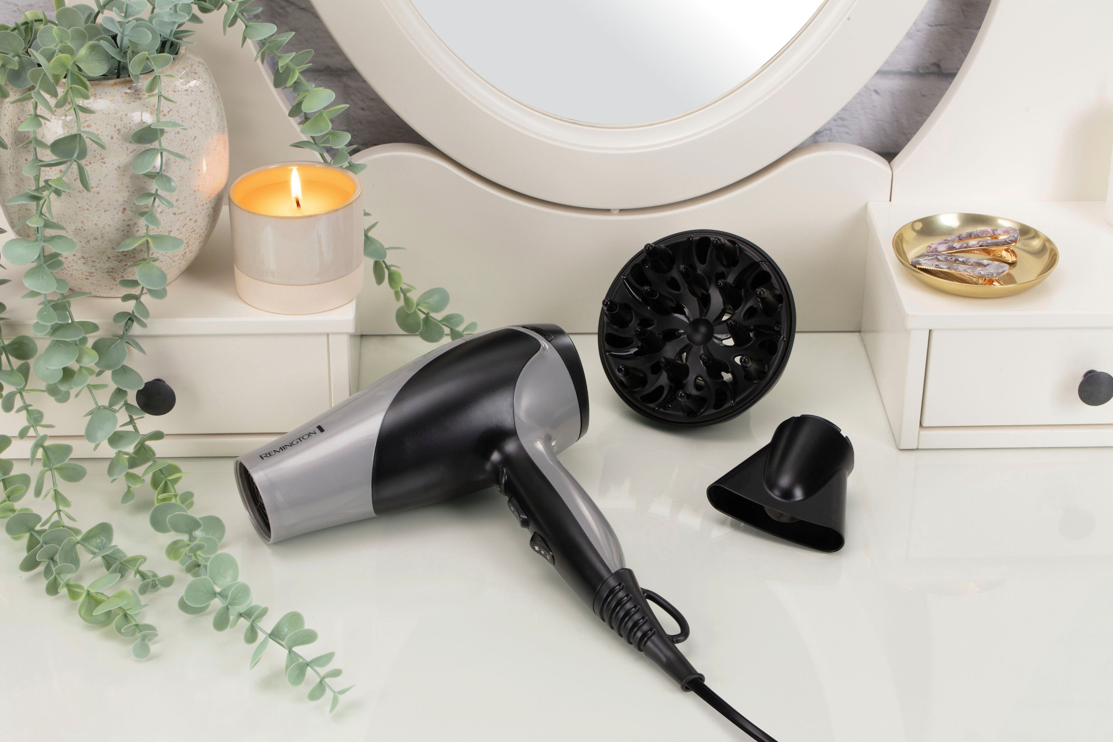 Remington Ionic-Haartrockner Ionic Dry 2200 D3190S, 2200 W, Schnelles, effizientes Styling, Ionenpflege, Stylingdüse & Diffusor