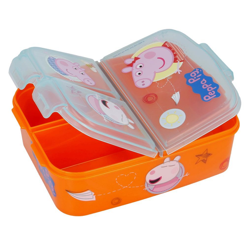 Peppa Pig Lunchbox Brotdose Peppa Pig 3 Fächer Peppa Wutz Lunch to Go Vesper Dose – Bild 2 von 3