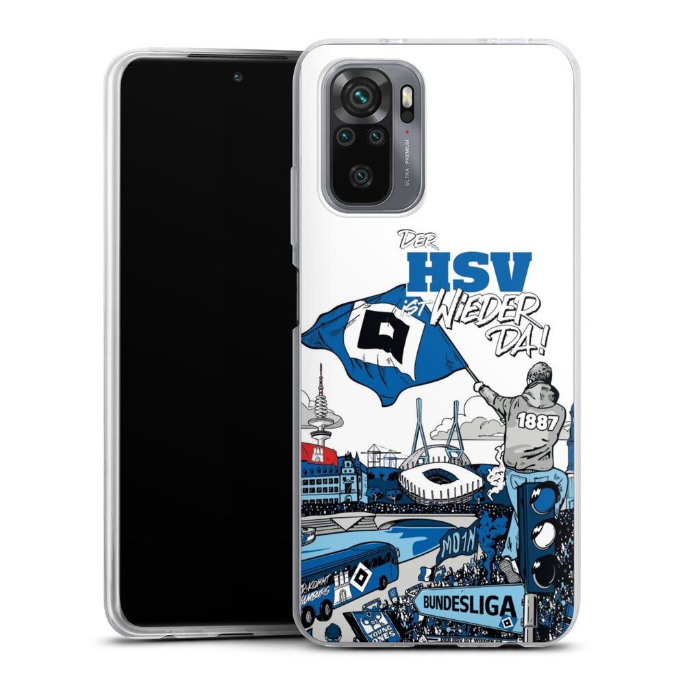 DeinDesign Handyhülle Hamburger SV Offizielles Lizenzprodukt Aufstieg, Xiaomi Redmi Note 10S Slim Case Silikon Hülle Ultra Dünn Schutzhülle