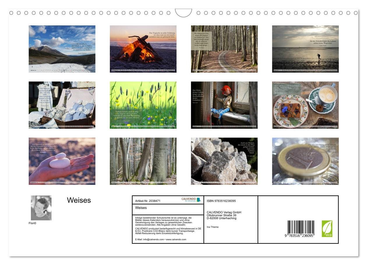 Thumbnail - CALVENDO Wandkalender Weises (Wandkalender 2026 DIN A3 quer), CALVENDO Monatskalender
